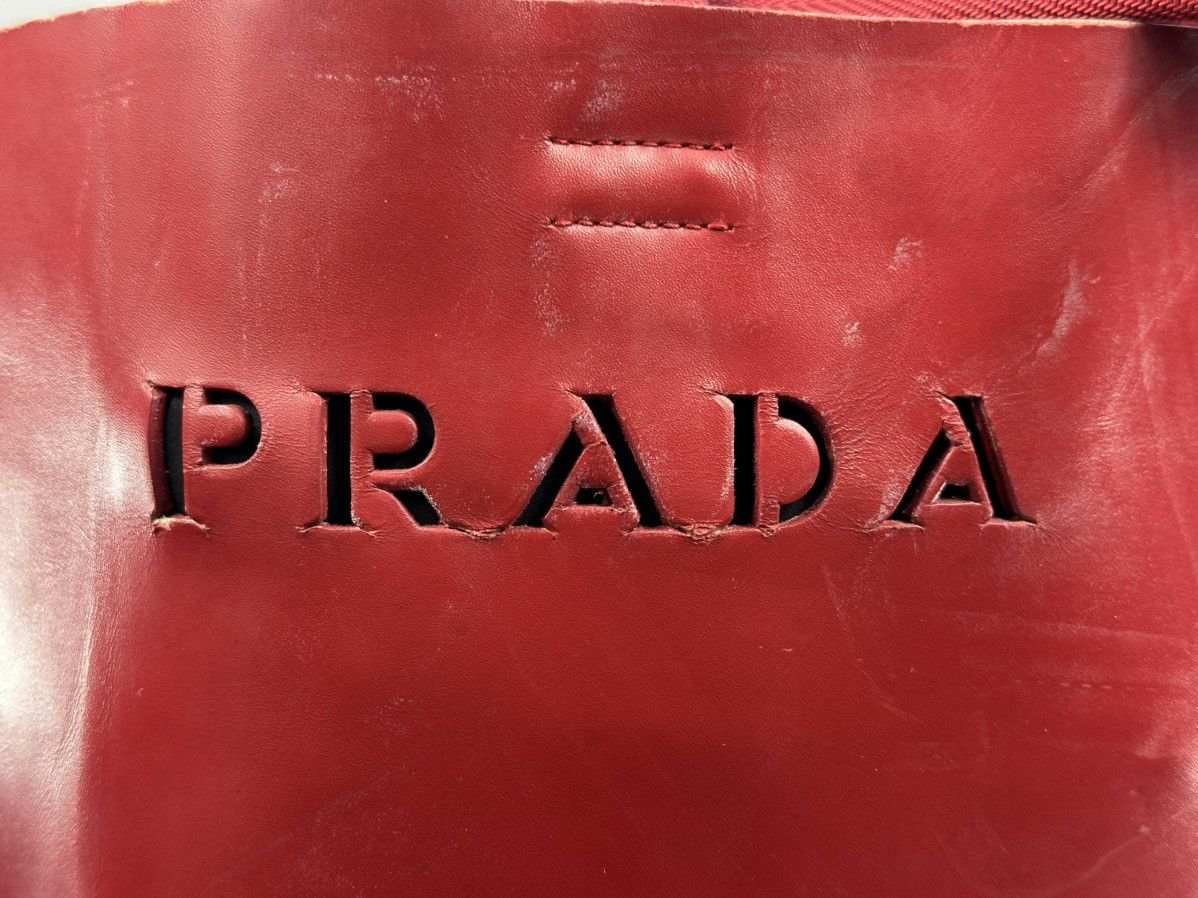 Prada Prada Symbol Red Tote Bag Size ONE SIZE - 6 Thumbnail