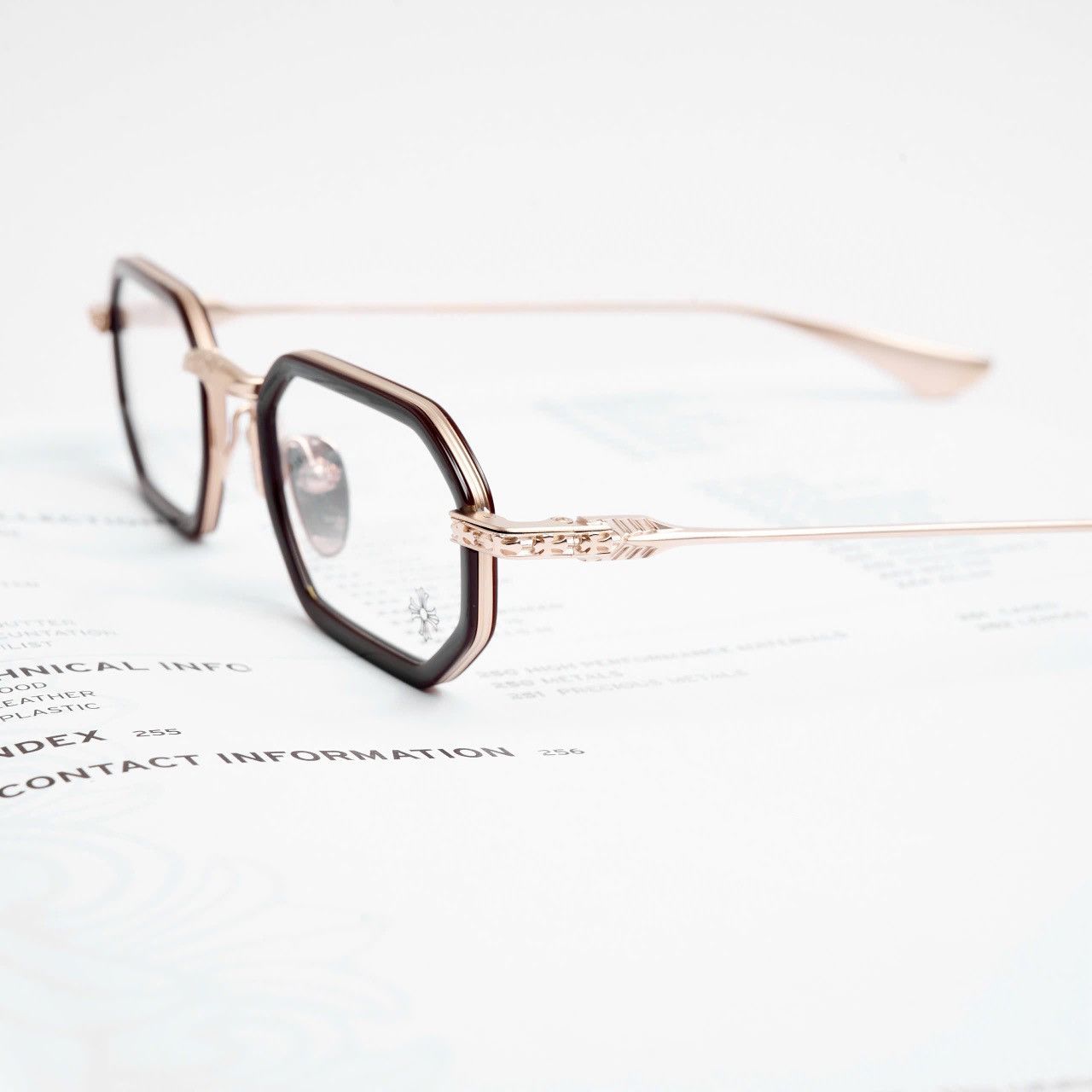 Chrome Hearts CHROME HEARTS STYLIDA CLASSIC BROWN/ MATTE GOLD PLATED GLASSES Size ONE SIZE - 3 Thumbnail