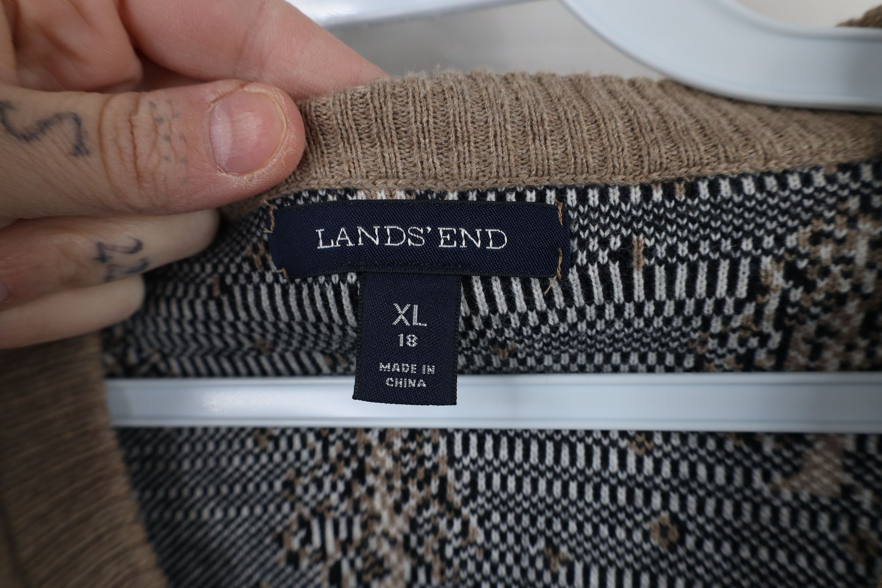 Lands' End × Vintage Vintage Lands End Tree All Over Print Knit Cardigan Sweater Size XL / US 12-14 / IT 48-50 - 6 Thumbnail