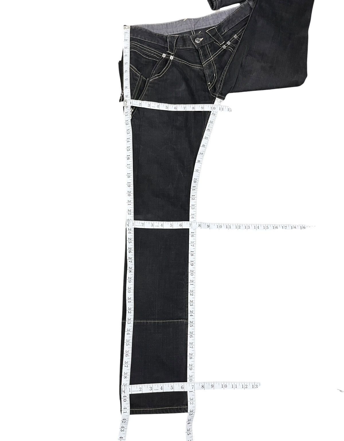 PPFM Vintage PPFM Multi Zipper Super Slim Low Rise Grunge Denim Size US 30 / EU 46 - 15 Thumbnail
