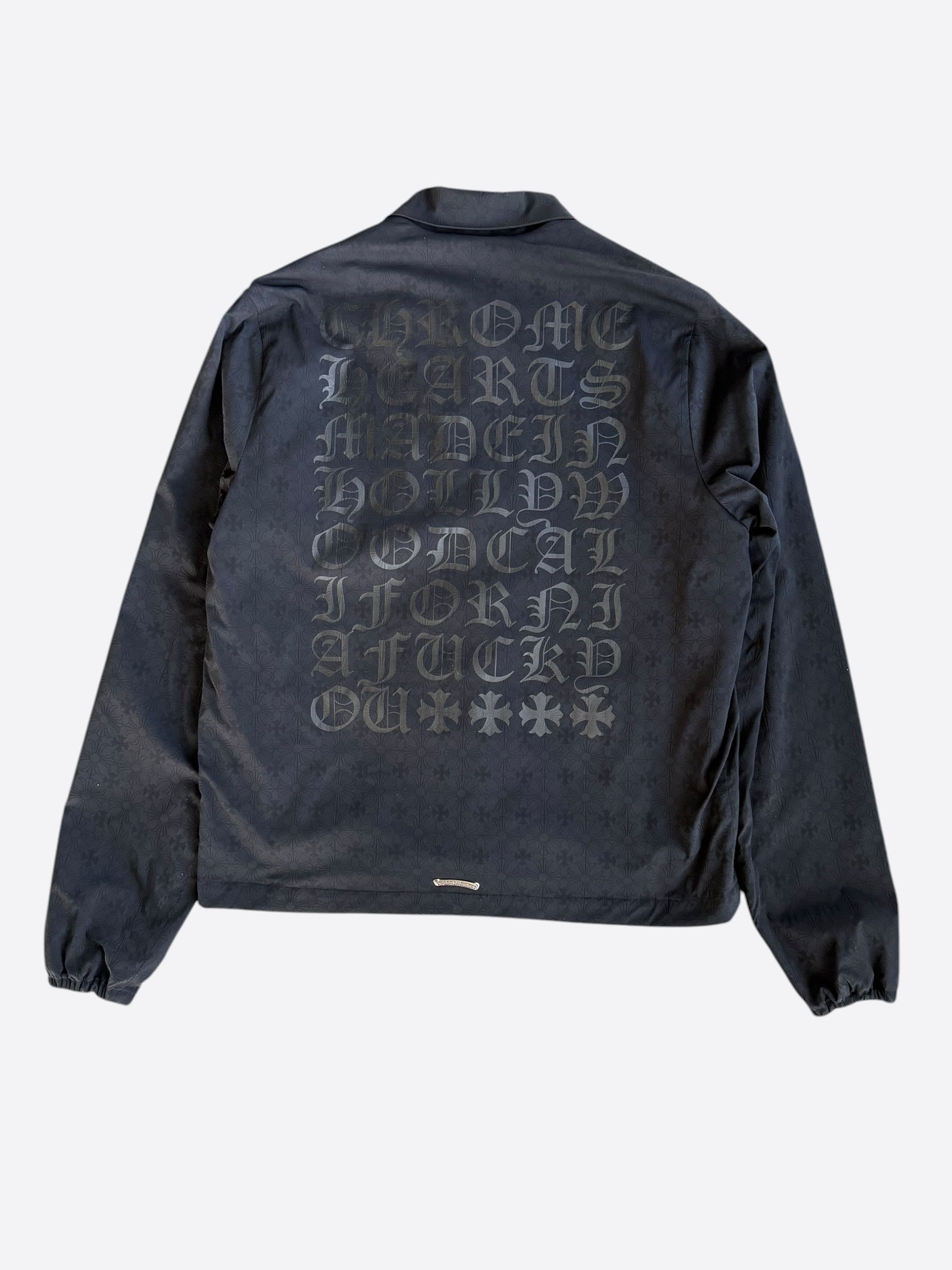 Chrome Hearts Chrome Hearts Black Cross Jacquard Eyechart Coach Jacket Size US M / EU 48-50 / 2 - 2 Thumbnail