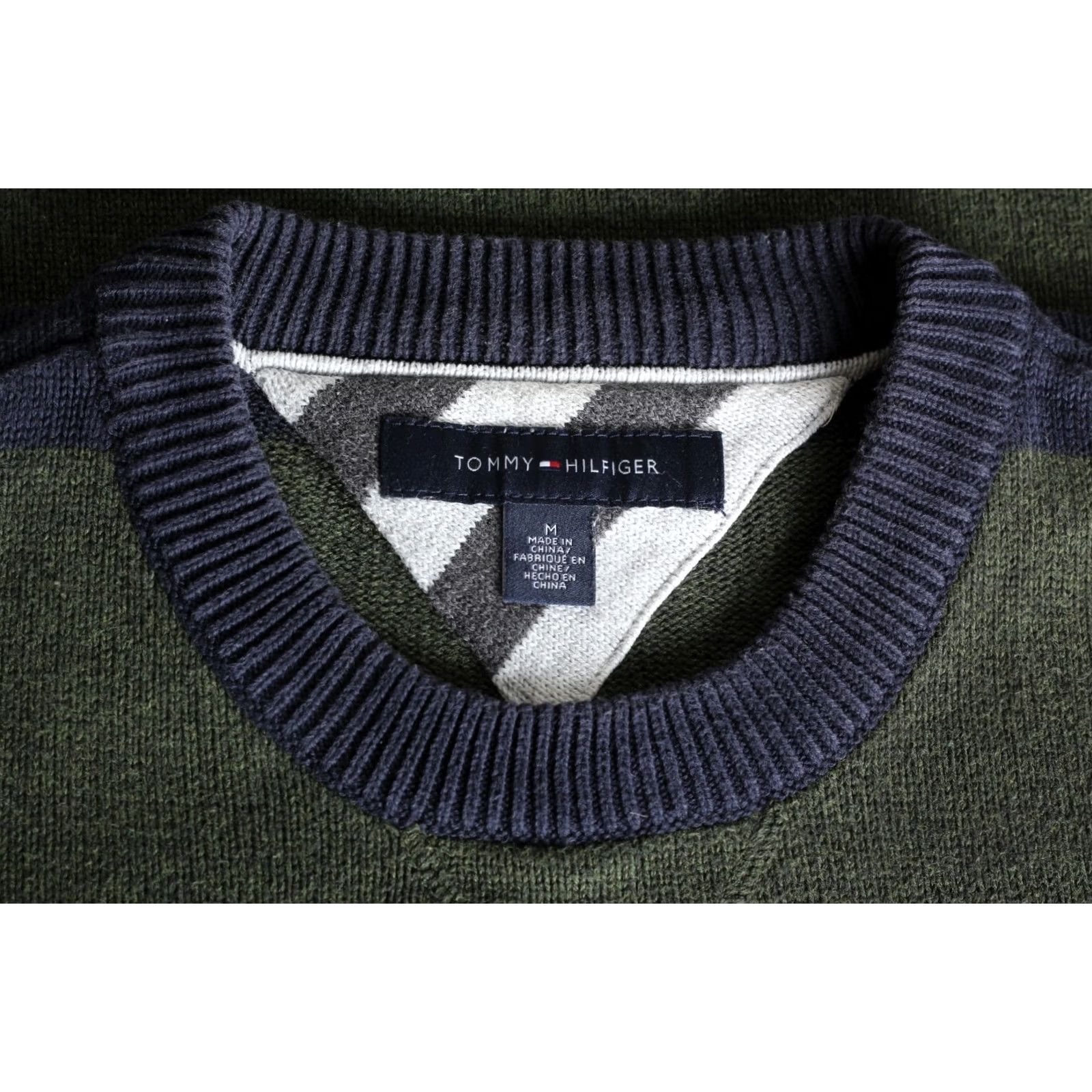 Tommy Hilfiger TOMMY HILFIGER Sweater Jumper Men Size M Crew Neck Striped Knit Cotton VR0749 Size US M / EU 48-50 / 2 - 5 Thumbnail
