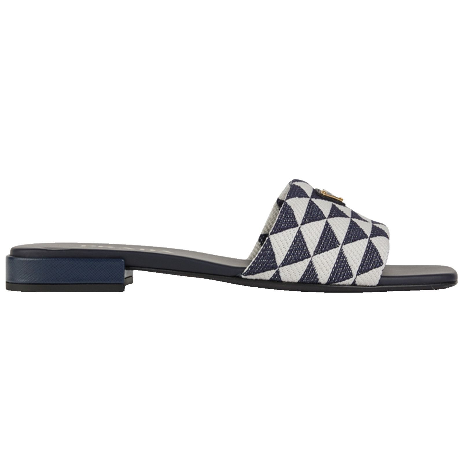Prada Prada Jacquard Triangle Logo Baltico Talco Blue White Slide Size US 6 / IT 36 - 1 Thumbnail