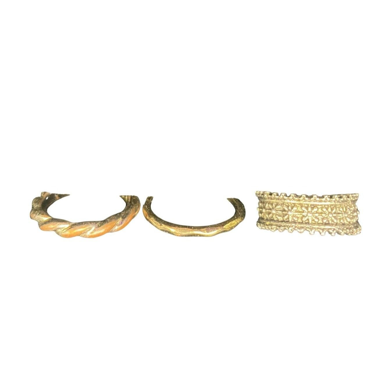 Other Set Of 3 Vintage Metallic Rings With Twisted & Textured Desi Size ONE SIZE - 1 Thumbnail