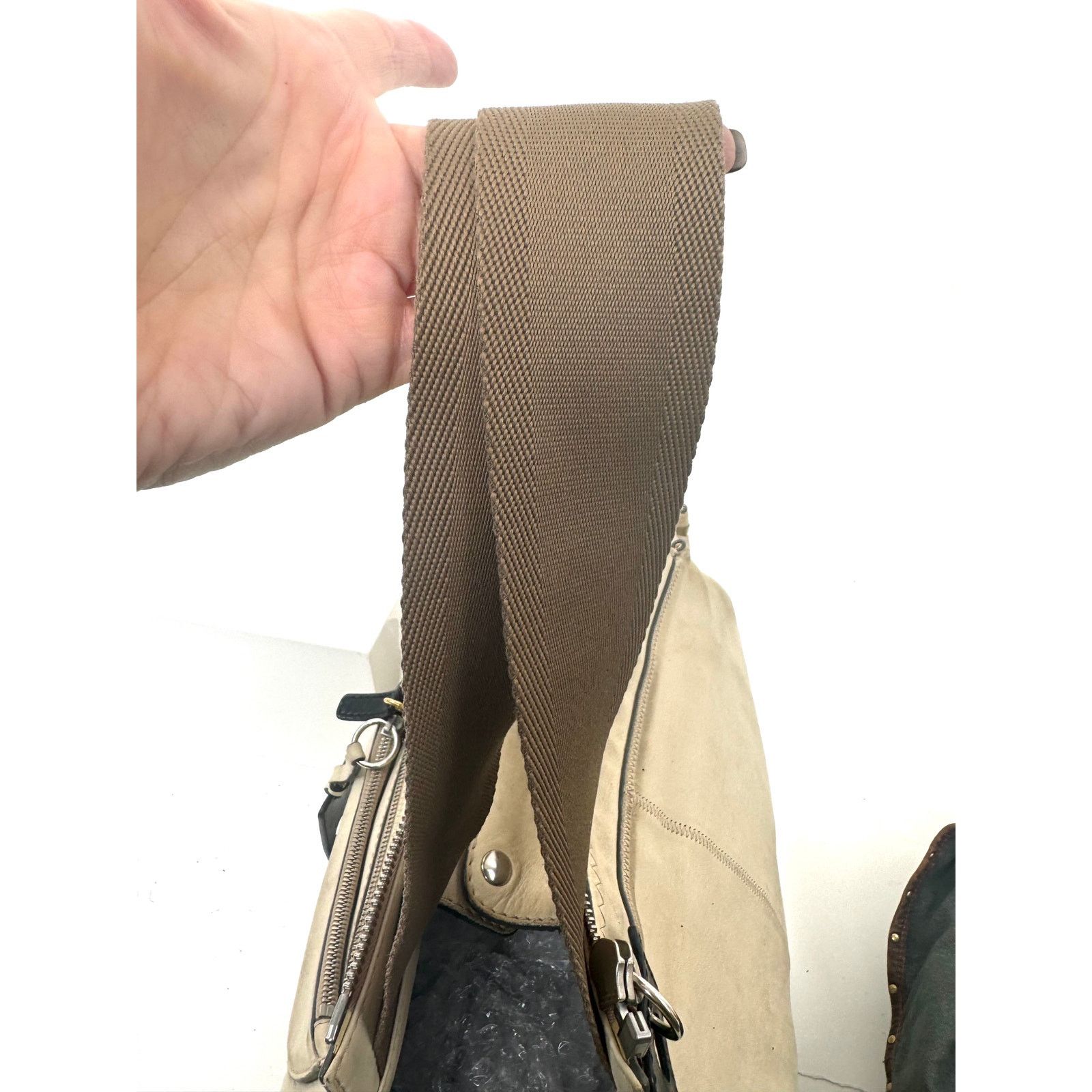 Chloe Chloe Cream Suede Leather Hobo Bag Size ONE SIZE - 11 Thumbnail