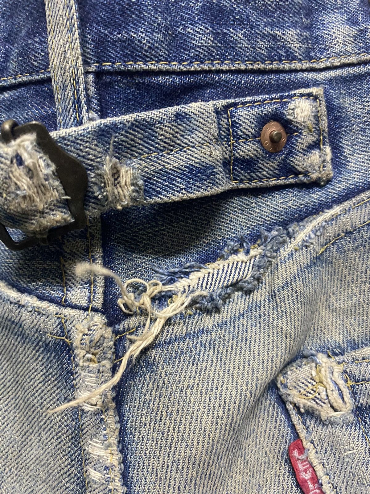 Levi's Levis BE 502 Button J22 Selvedge Distressed Denim Jeans Size US 34 / EU 50 - 16 Thumbnail