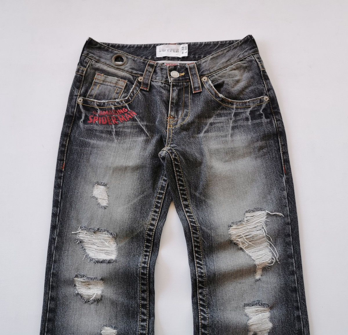 Vintage Vintage Spiderman Marvel Switch Distressed Black Jeans Size US 30 / EU 46 - 4 Thumbnail