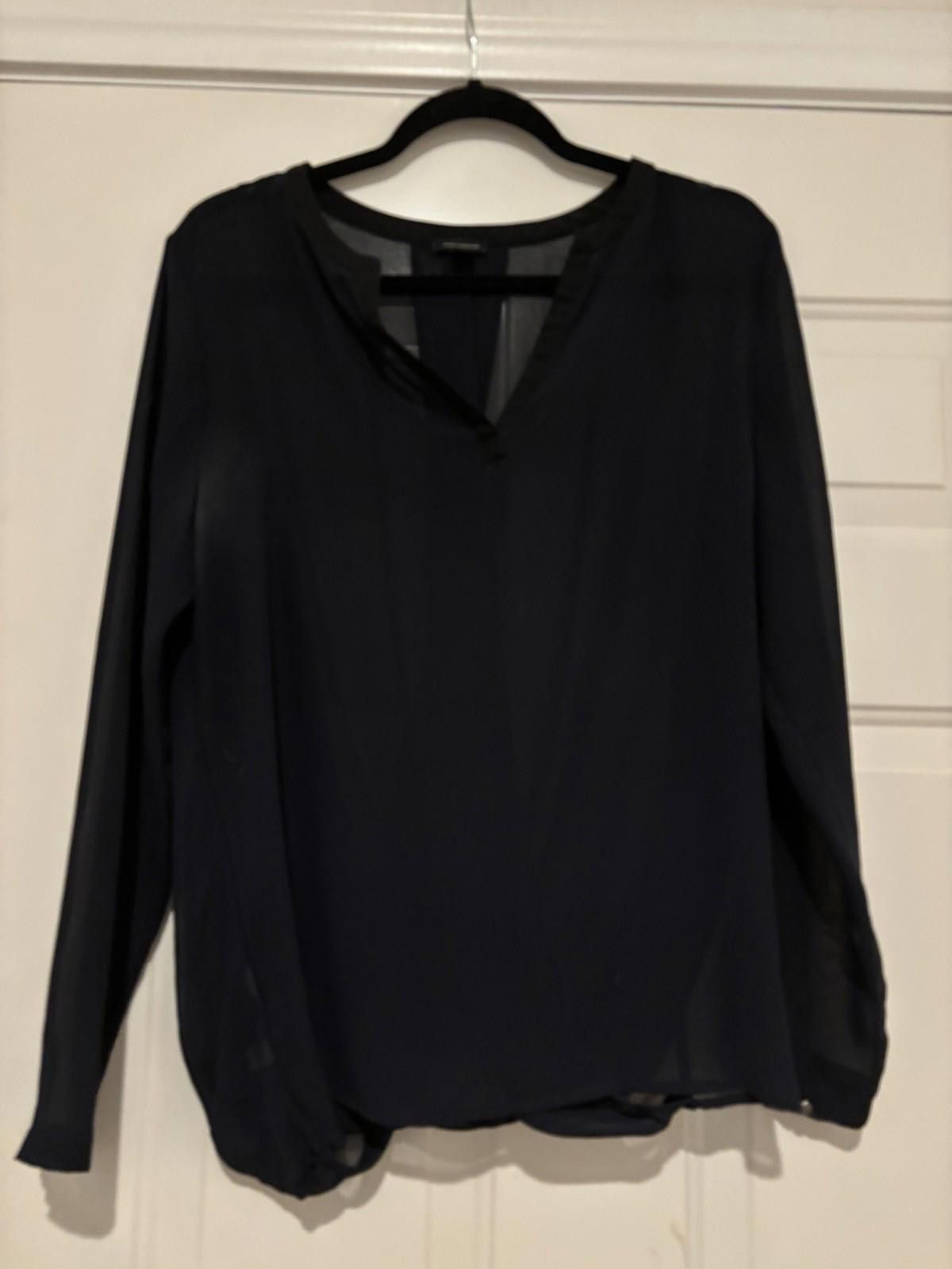 Ann Taylor Womens sz M sheer black Ann Taylor long sleeve blouse #553 Size M / US 6-8 / IT 42-44 - 1 Thumbnail