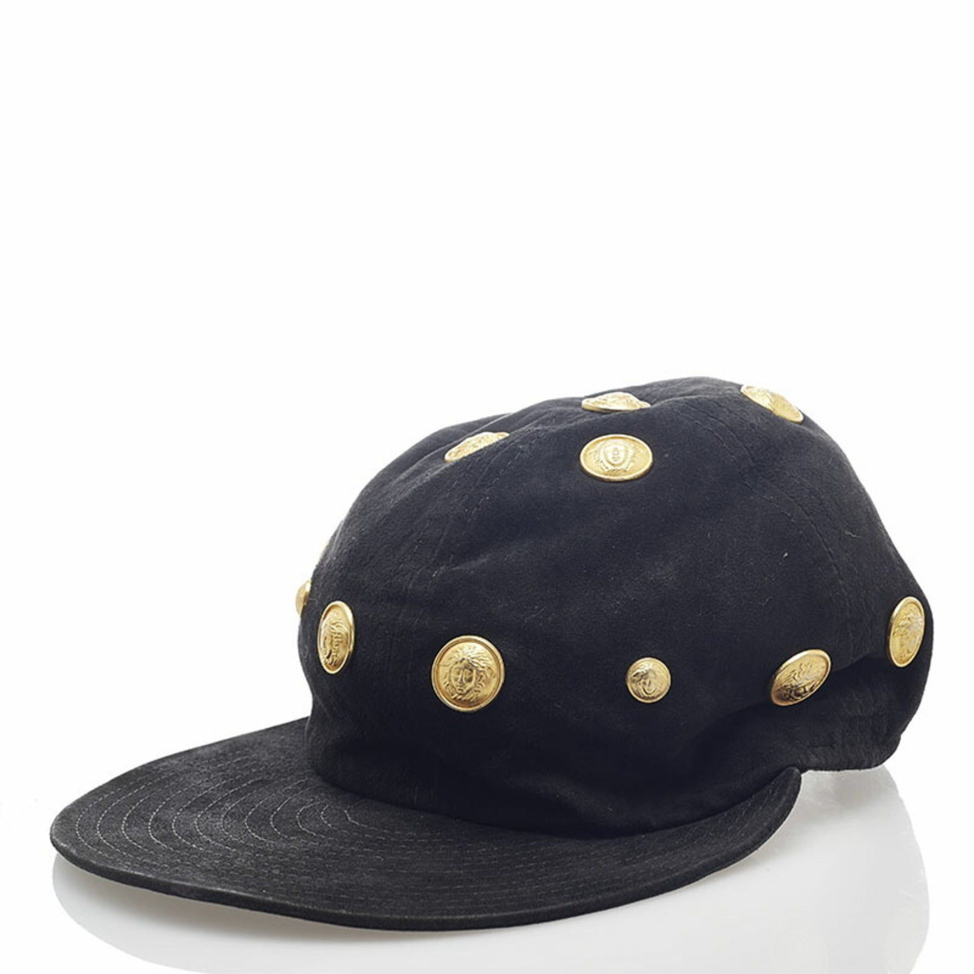 image of Versacegianni Medusa Cap Black Suede Ladies, Women's