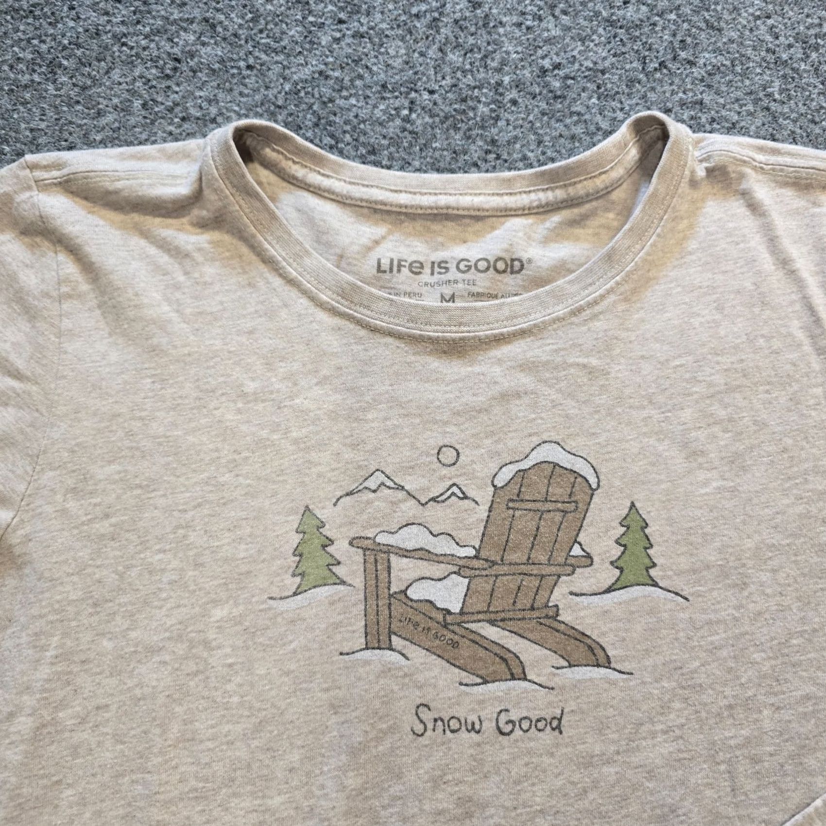 Life is Good Life is Good Top Women Size Medium Beige Winter Snow Lounge Long Sleeve Casual Shirt Size M / US 6-8 / IT 42-44 - 2 Thumbnail