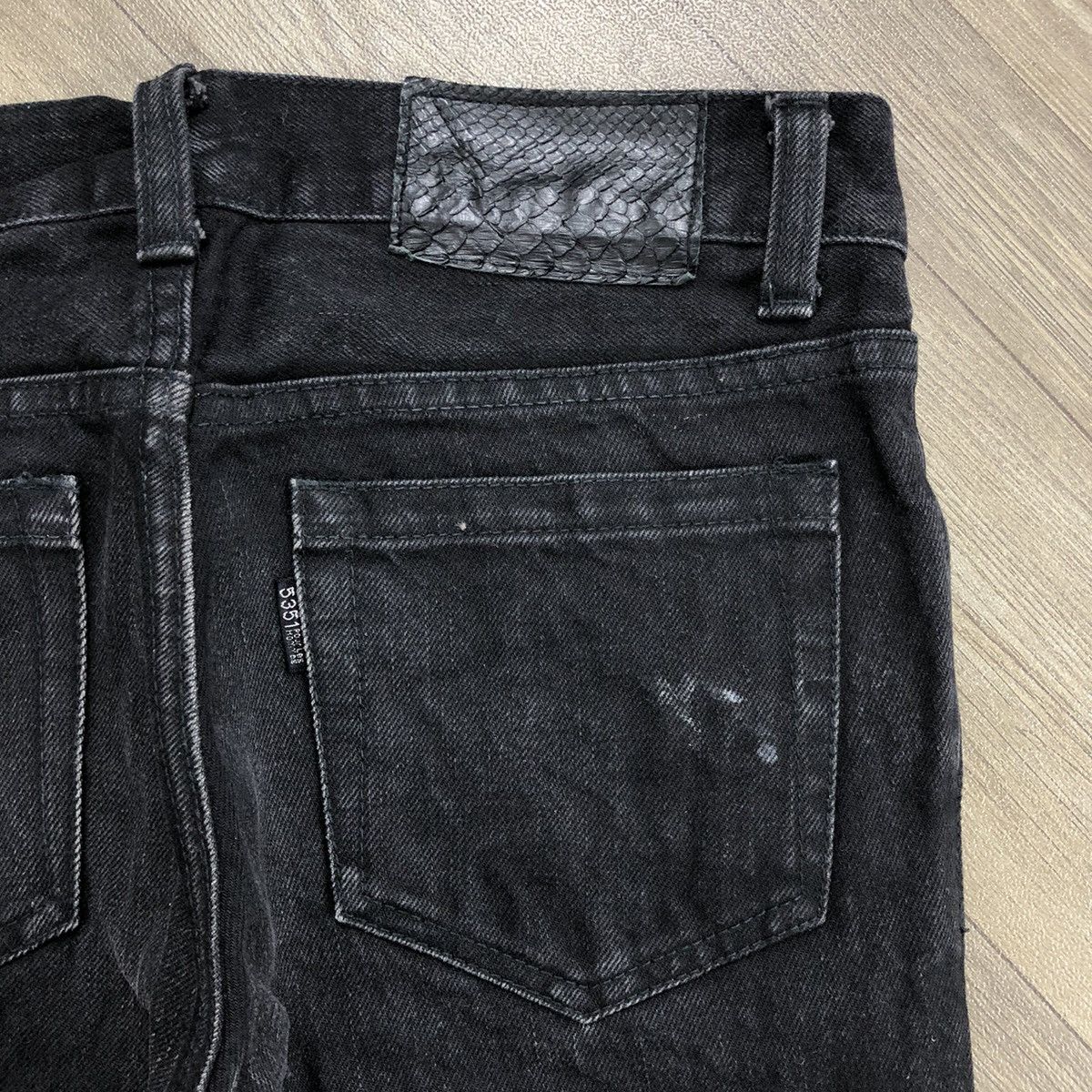 5351 POUR LES HOMMES 2000s 5351 Pour Les Hommes Black Washed Straight Wide Jeans Size US 28 / EU 44 - 16 Thumbnail