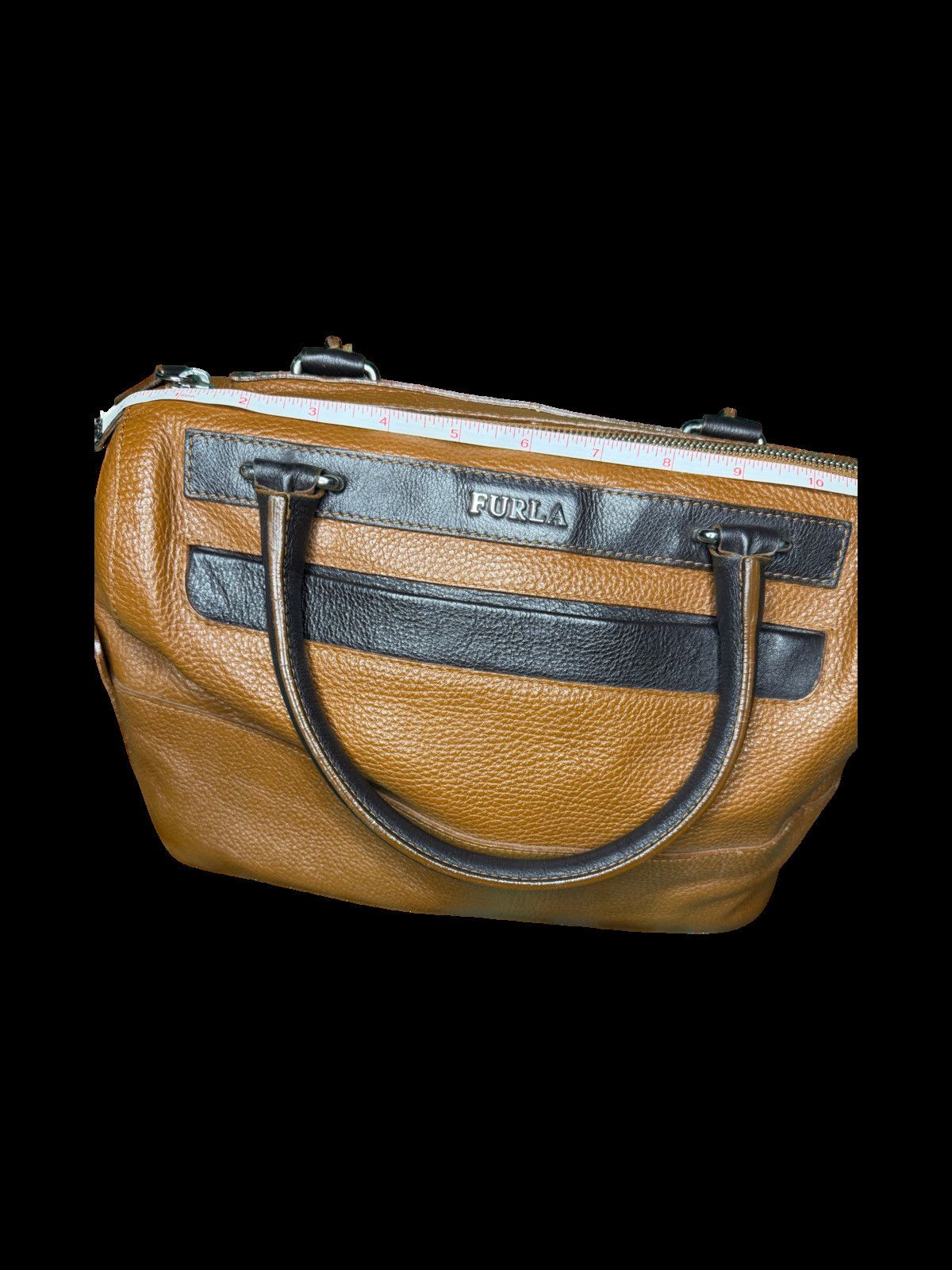 Furla Pebbled Leather Colorblock Satchel Vintage Y2K Furla Size ONE SIZE - 1 Thumbnail