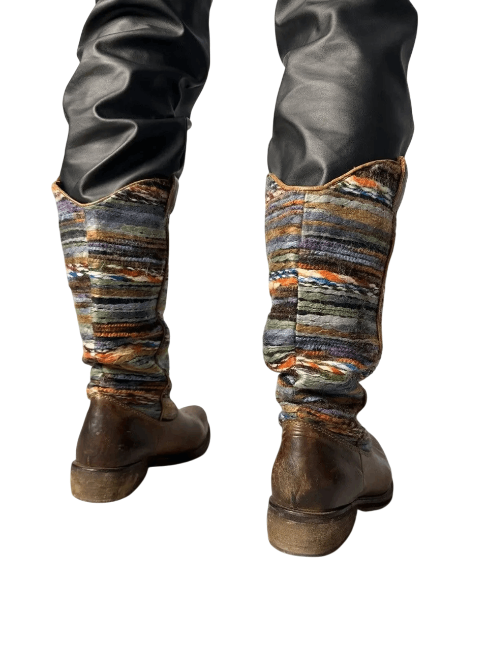 Western Rise Vintage Leather Missoni style Cowboy Boots Western shoes Size US 8 / EU 41 - 6 Thumbnail
