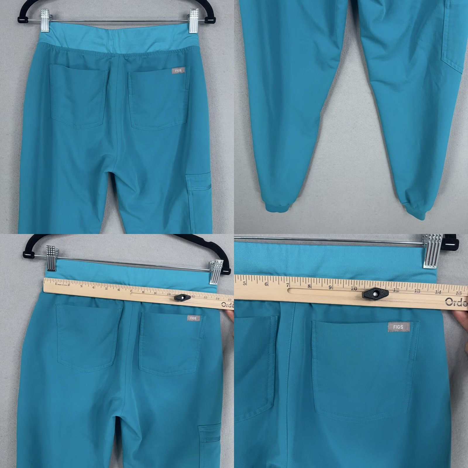 Vintage FIGS Scrub Pants Womens XS Blue Technical Collection Jogger Cargo Workwear Size 26" / US 2 / IT 38 - 8 Thumbnail