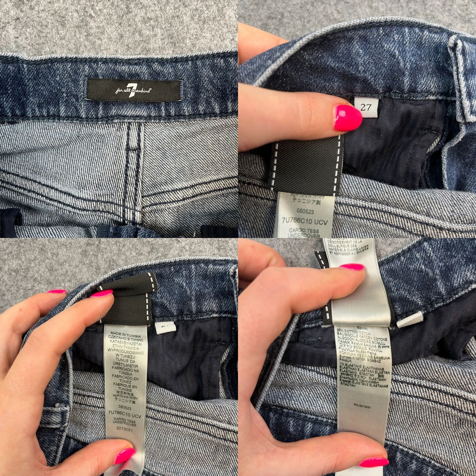 7 For All Mankind 7 For All Mankind Womens Cargo Jeans Relaxed Straight 27 32 UK 8 Dark Wash Blue Jeans Size 30" / US 8 / IT 44 - 8 Thumbnail