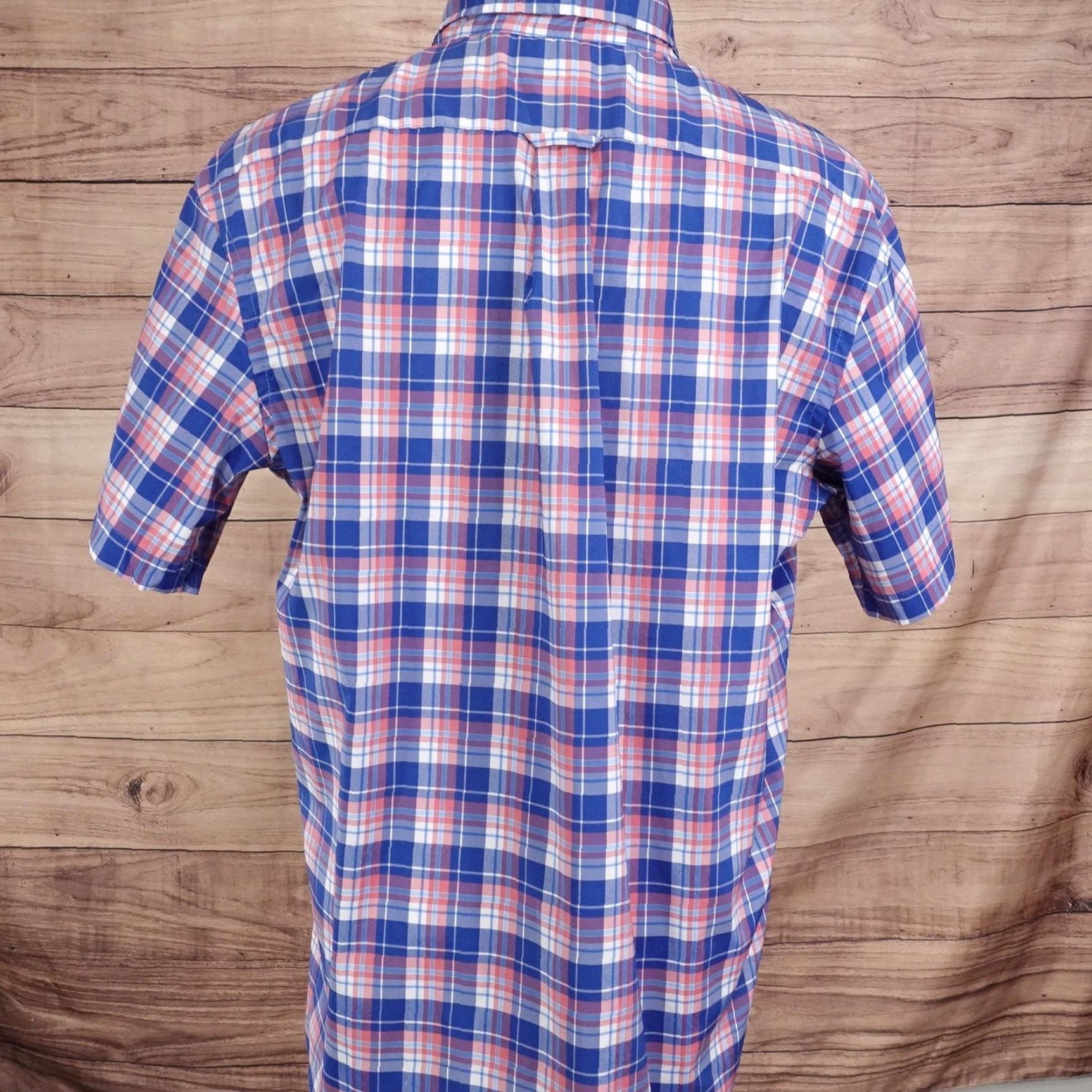 Izod IZOD Shirt Mens XL Blue Plaid Short Sleeve Button-Up Polyester Performance Size US XL / EU 56 / 4 - 4 Thumbnail