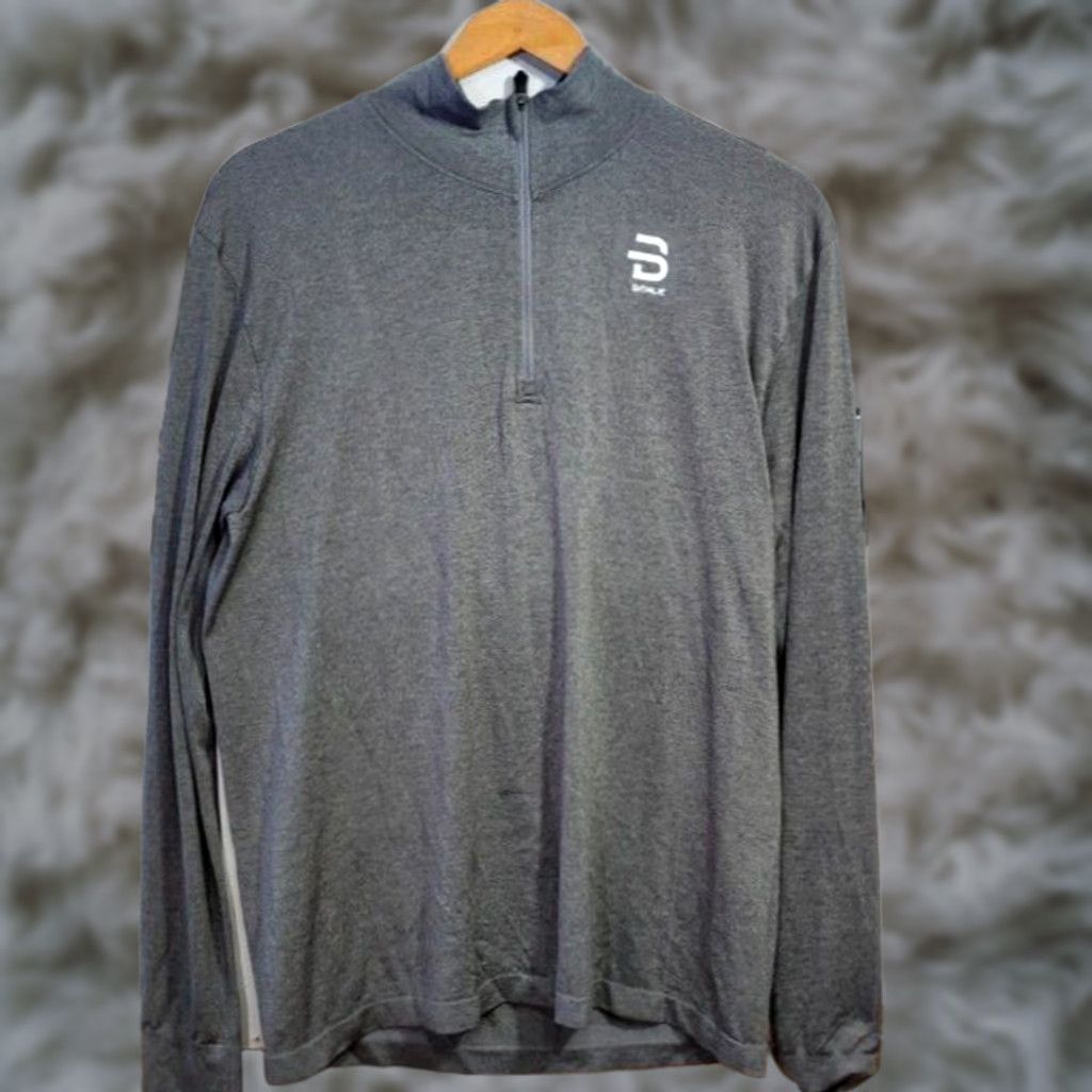 Layer 8 Bjorn Daehlie Mens Base Layer Shirt Large Outdoor Thermal Ski 1/4 Zip Gray Shirt Size US L / EU 52-54 / 3 - 1 Thumbnail