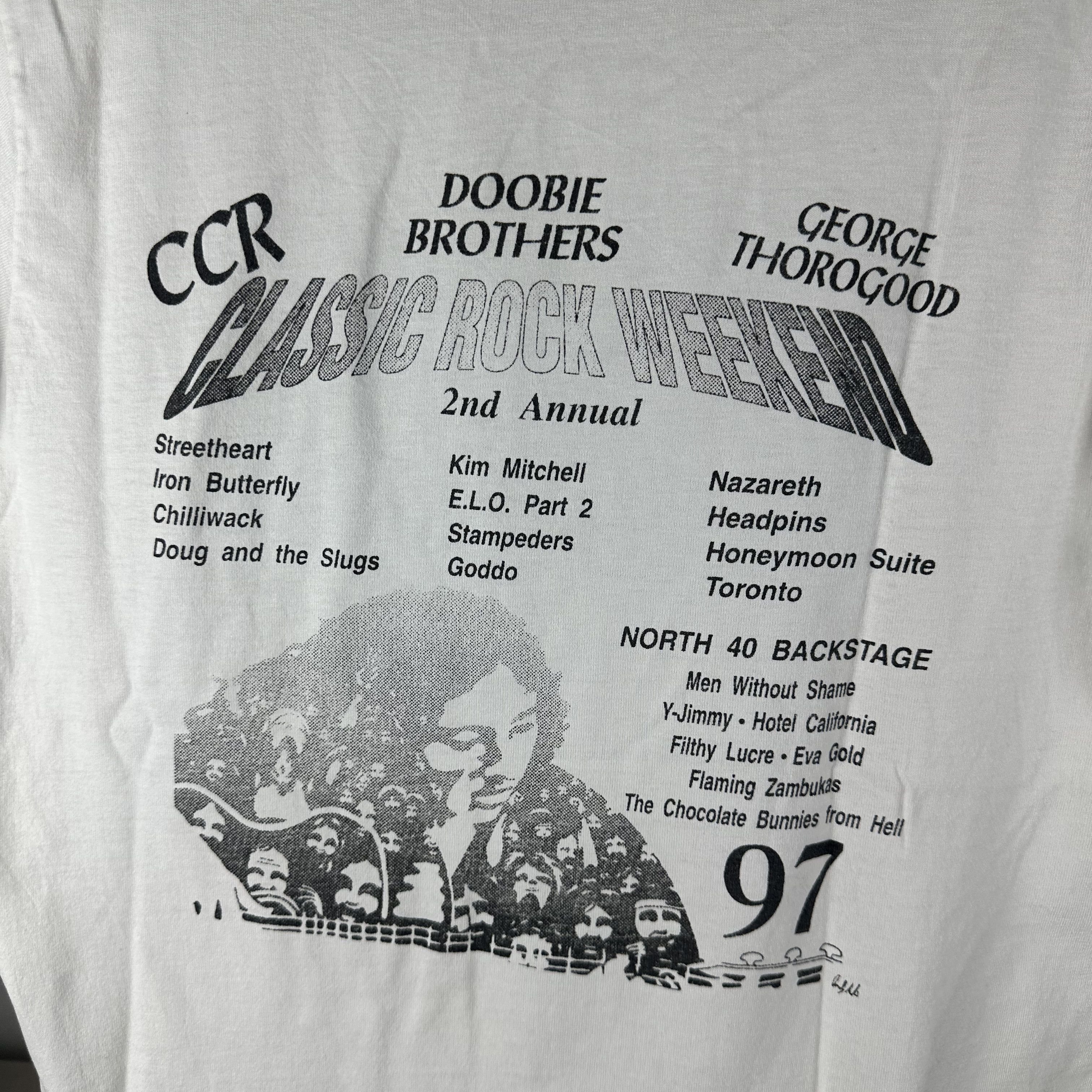 Vintage 1997 CCR Doobie Brothers Rock Classic Concert T-shirt Size US M / EU 48-50 / 2 - 4 Thumbnail