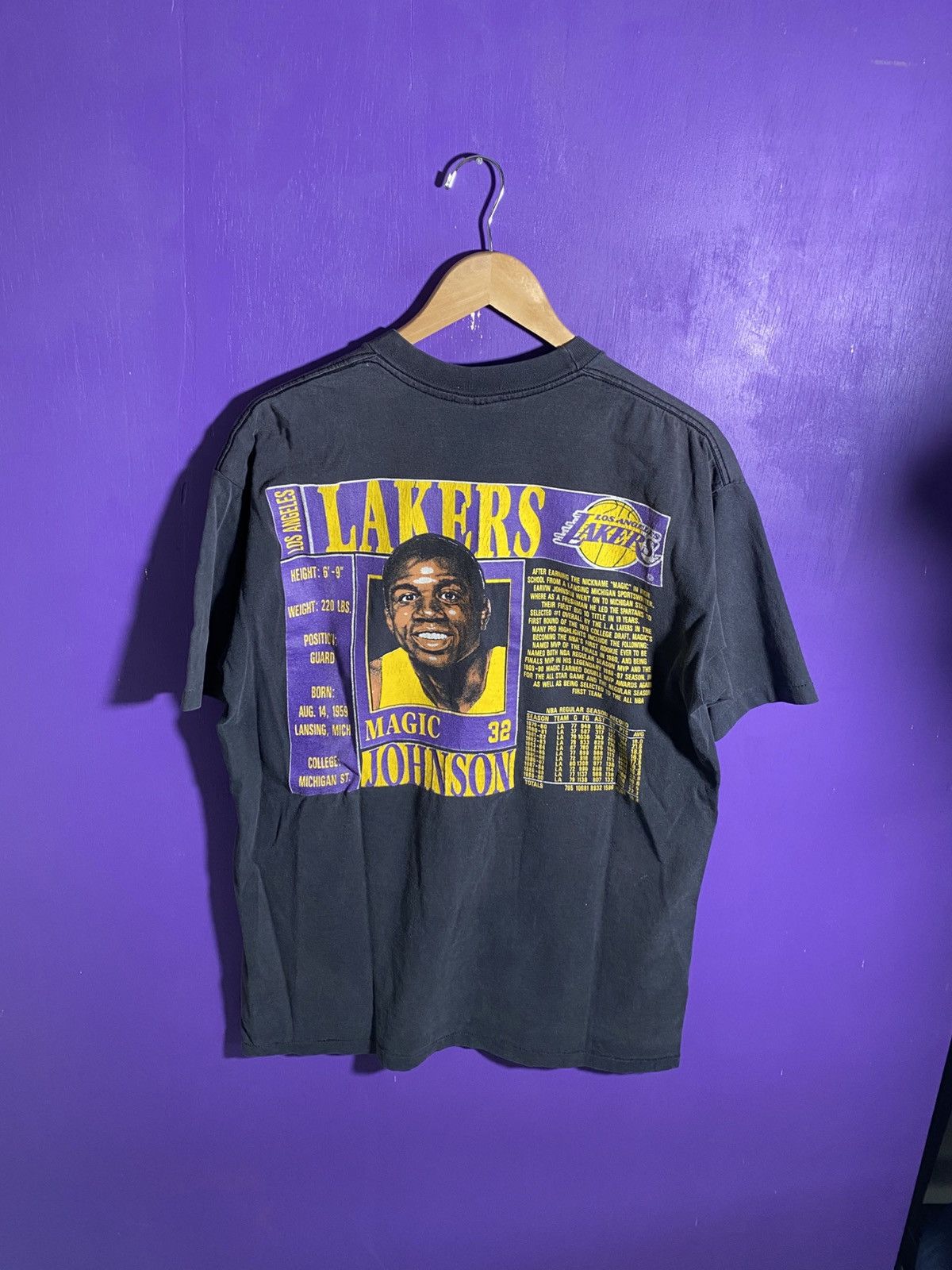 NBA × Nutmeg × Vintage Vintage 90s Nutmeg Lakers magic Johnson t-shirt Size US XL / EU 56 / 4 - 2 Thumbnail