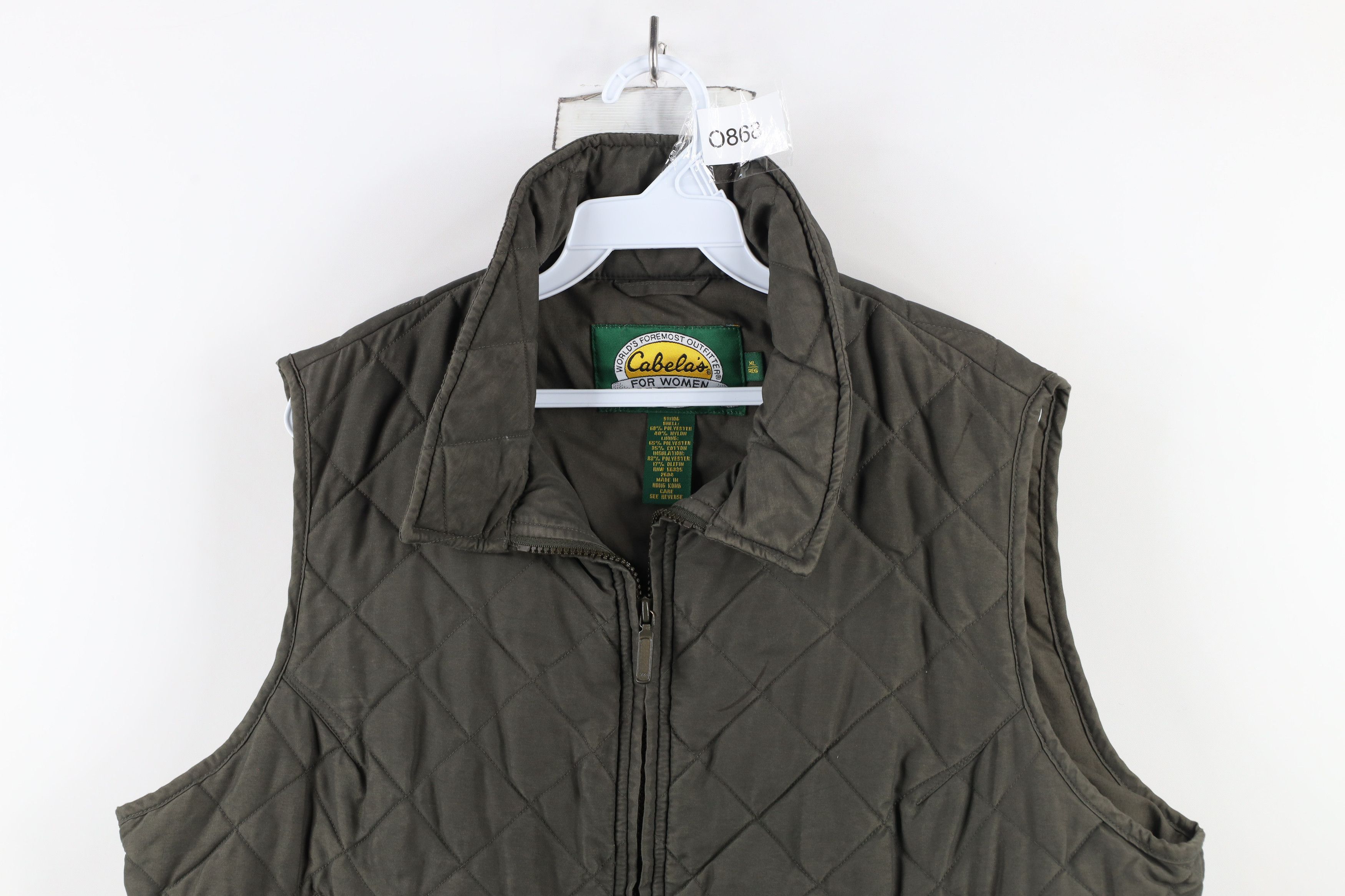 Cabelas × Vintage Vintage Cabelas Quilted Full Zip Vest Jacket Grayish Green Size XL / US 12-14 / IT 48-50 - 2 Thumbnail