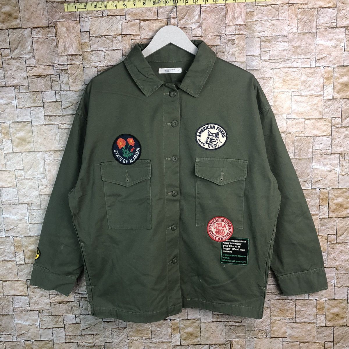 Japanese Brand Back Number Green military jacket #A184 Size US L / EU 52-54 / 3 - 1 Thumbnail