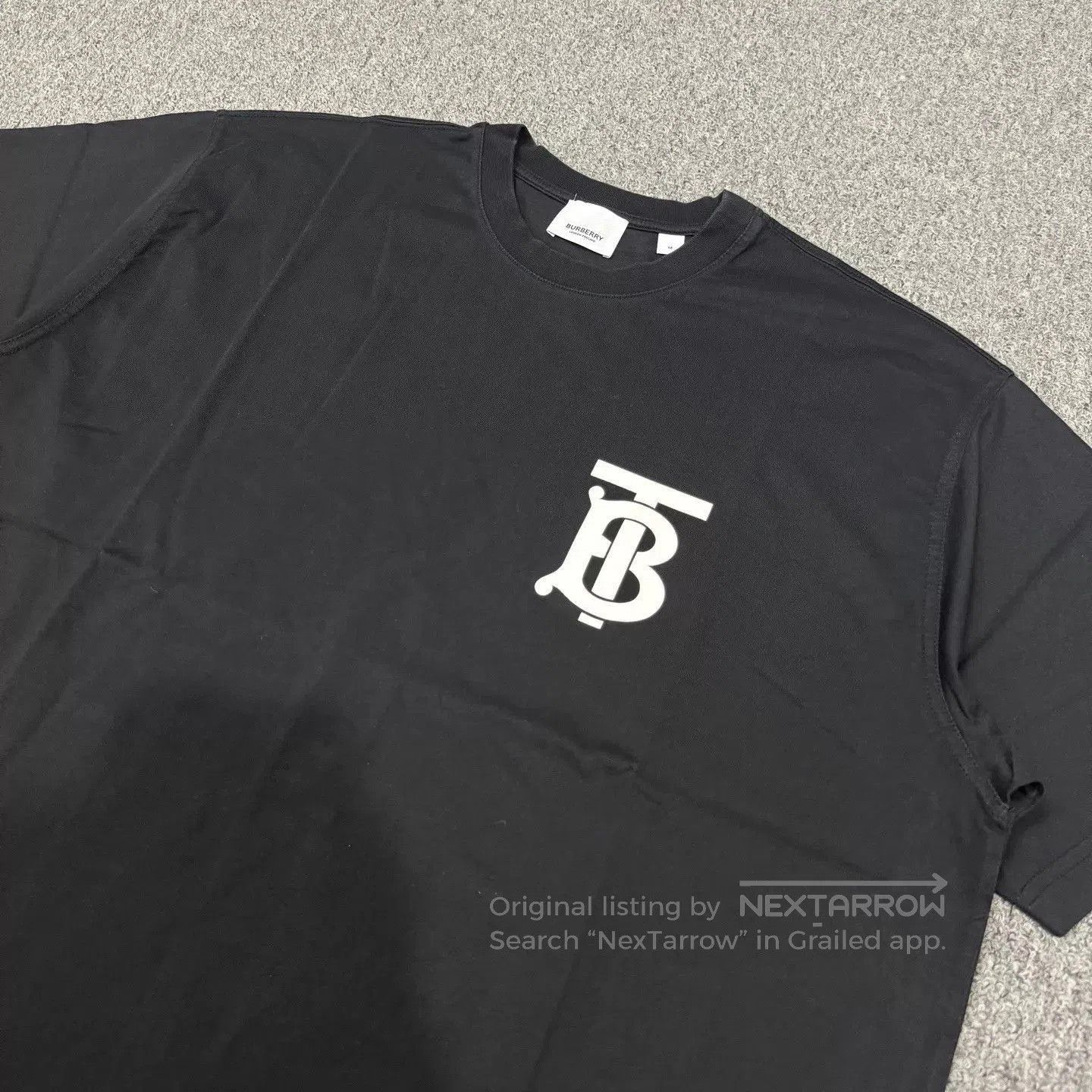 Burberry Black Short Sleeve T-Shirt with Logo. Size US M / EU 48-50 / 2 - 3 Thumbnail