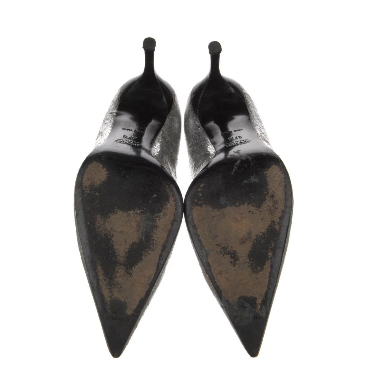 Miu Miu vintage MIU MIU metallic silver leather pumps Size US 7 / IT 37 - 5 Thumbnail
