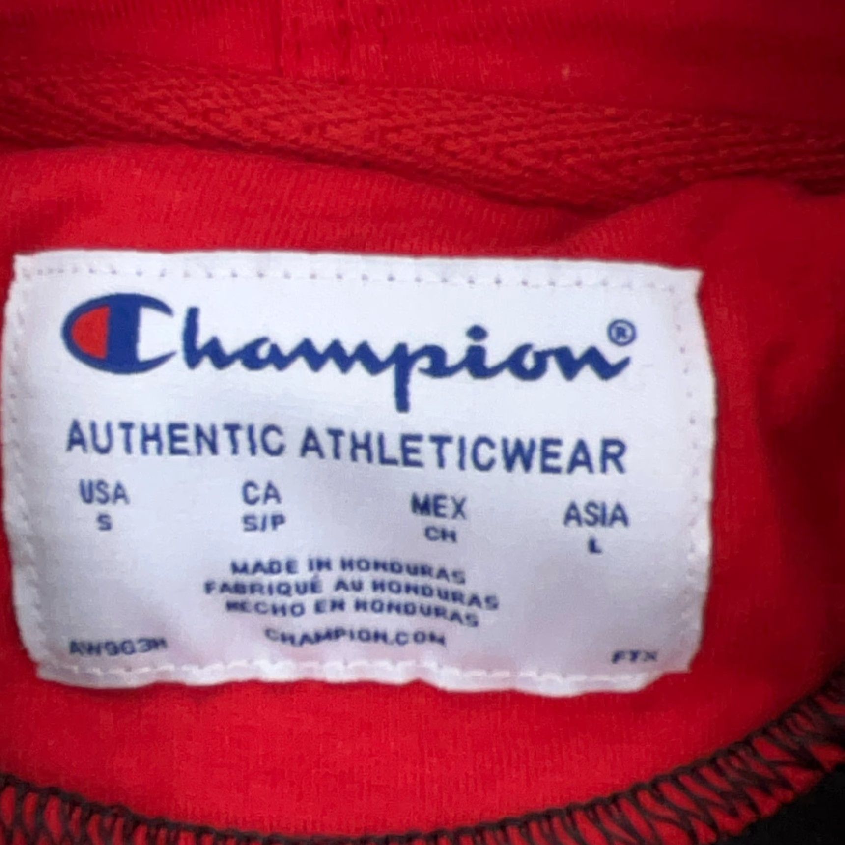 Champion Champion Hoodie Women Small Black Red White Sweatshirt Heavy Retro AOP Size S / US 4 / IT 40 - 6 Thumbnail