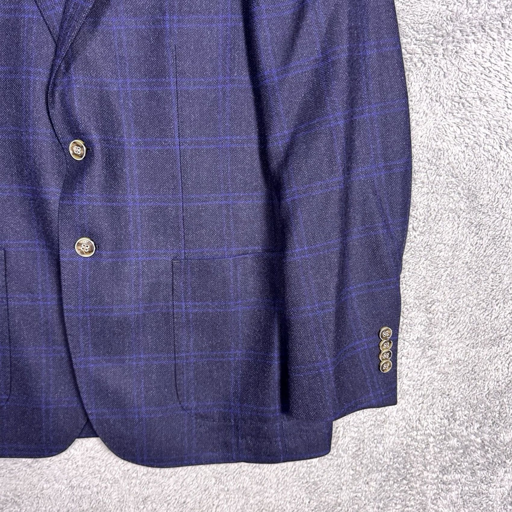 Peter Millar Peter Millar Sport Coat Men M Wool Windowpane Crown Crafted Fall Check Soft Blue Size US M / EU 48-50 / 2 - 4 Thumbnail