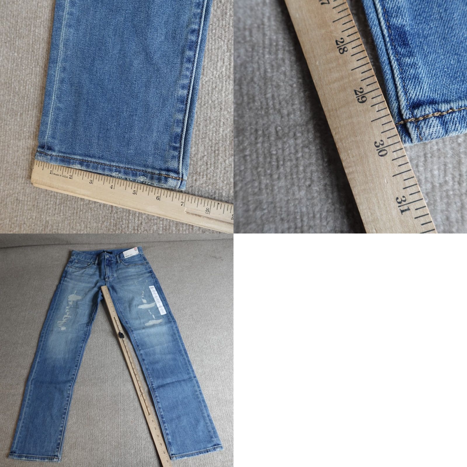 Uniqlo Uniqlo Jeans 31 x 31 Blue Slim Straight Kaihara Denim Distressed NEW Size US 31 - 8 Thumbnail