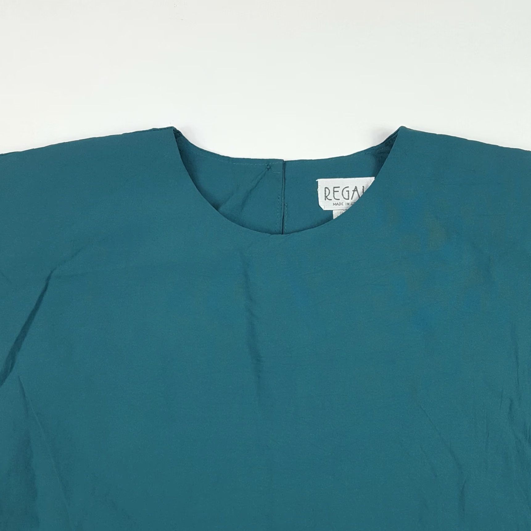 Altea Vintage Regal Women's Petite Small Teal Short Sleeve Golf Tennis Blouse Shirt Outdoor Athletic Cardigan? Size S / US 4 / IT 40 - 2 Thumbnail