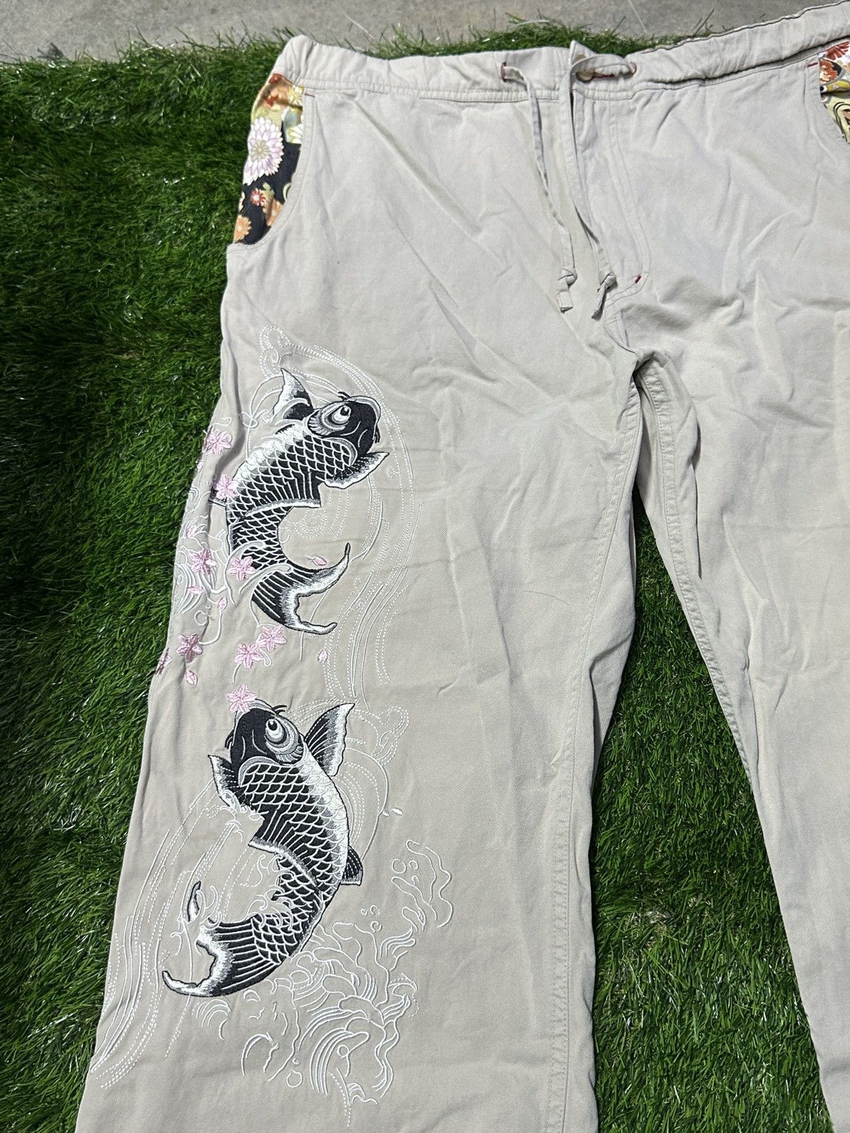 Japanese Brand × Vintage Rare🔥🔥 Vintage Sukajan KARAKURI TAMASHII Pants Size US 41 - 2 Thumbnail