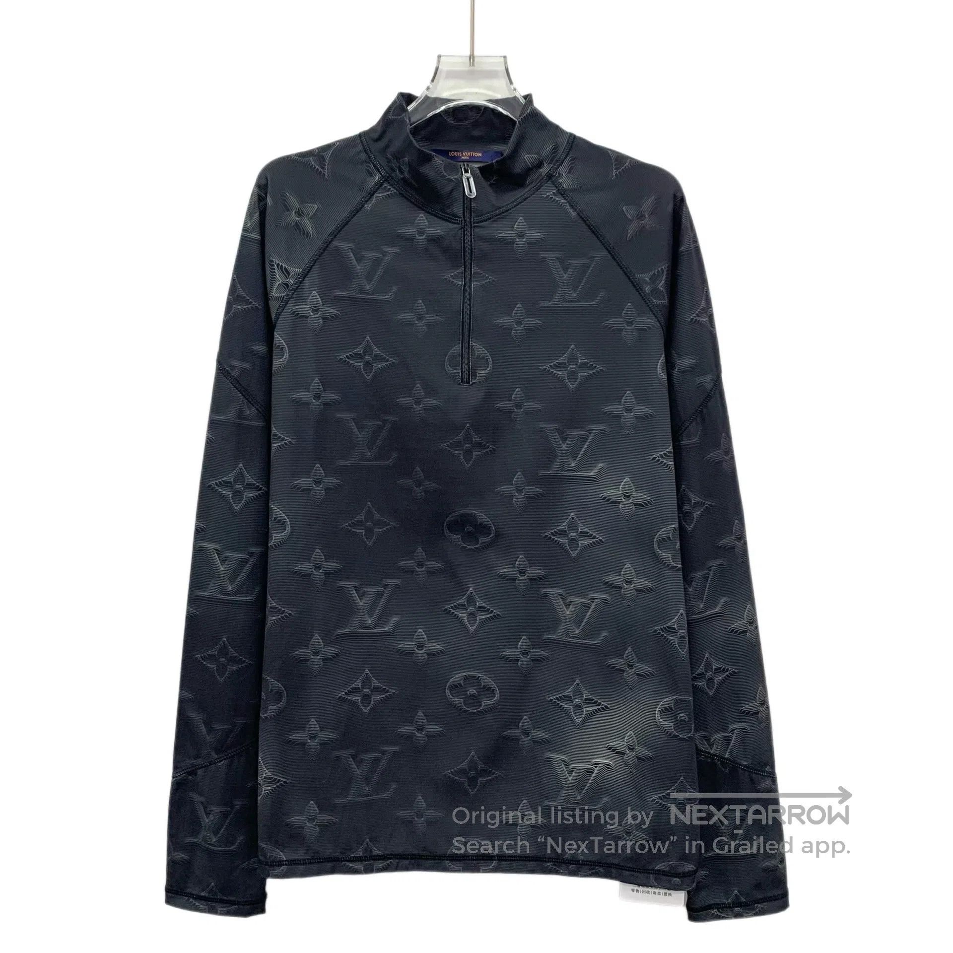 Louis Vuitton Louis Vuitton Black Logo Embossed Full Print Half Zip Long Size US XXL / EU 58 / 5 - 1 Thumbnail
