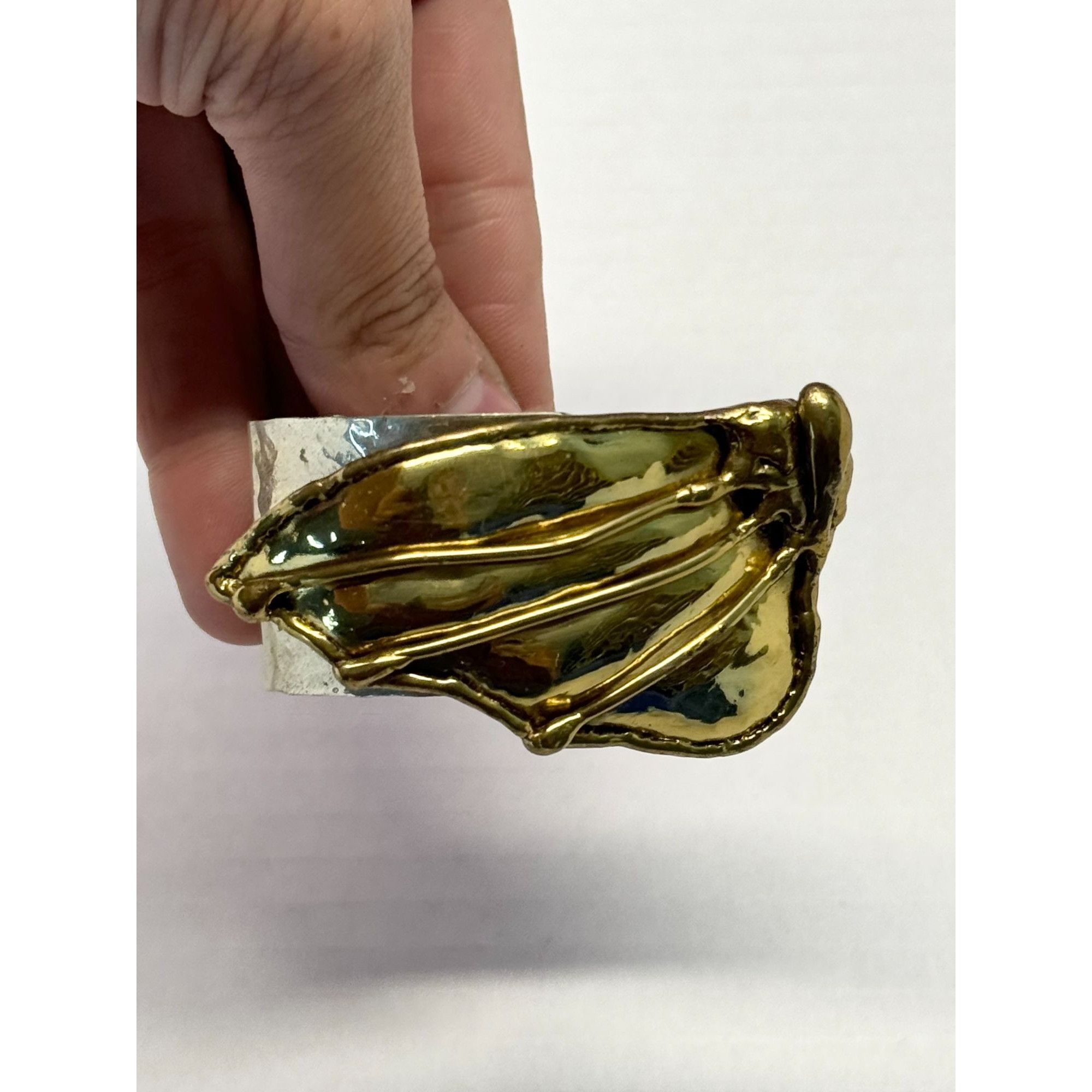 Vintage Vintage handcrafted metal bangle bracelet Size ONE SIZE - 4 Thumbnail