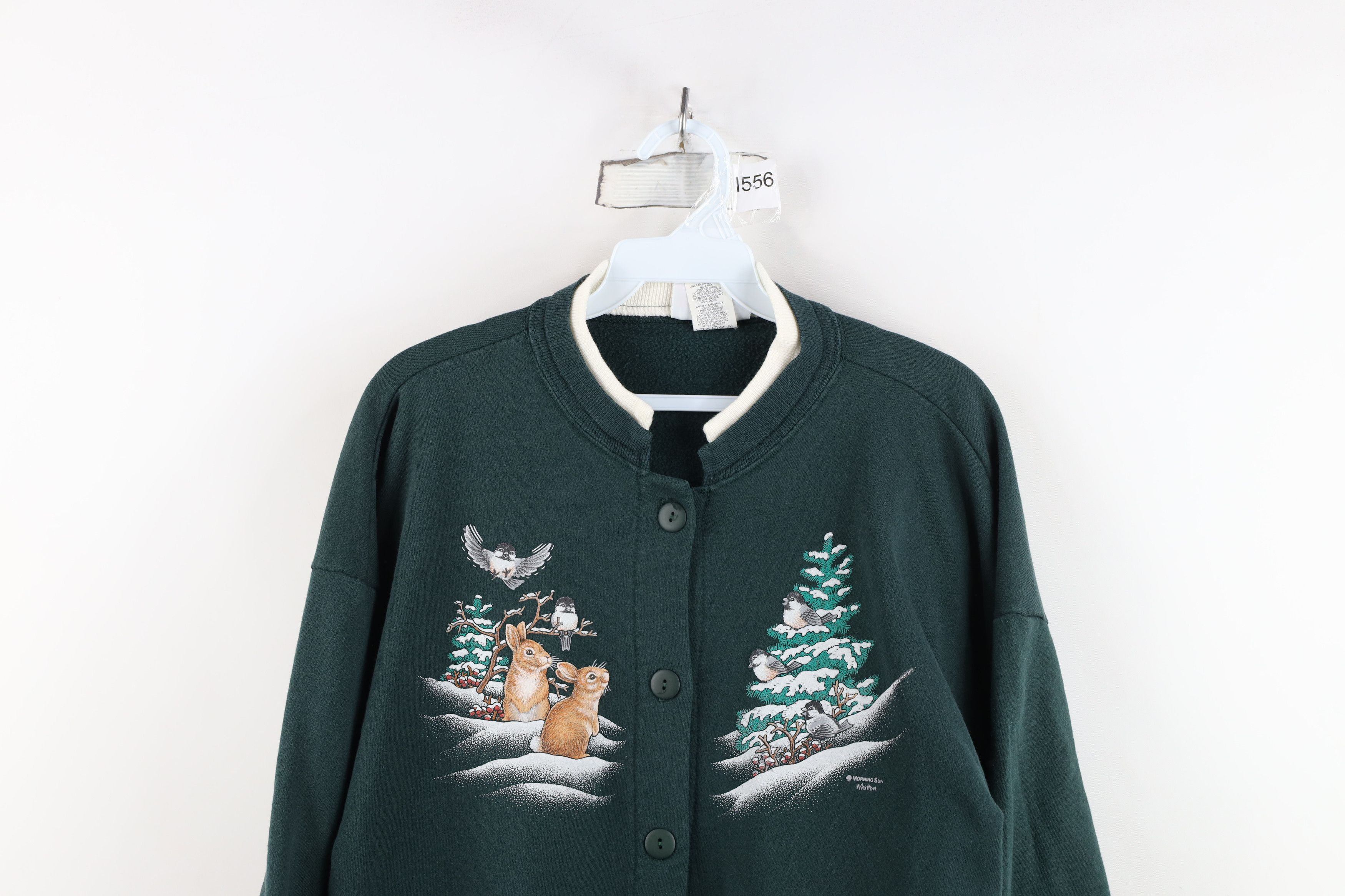 Vintage Vintage 90s Streetwear Nature Rabbit Cardigan Sweatshirt USA Size L / US 10 / IT 46 - 2 Thumbnail