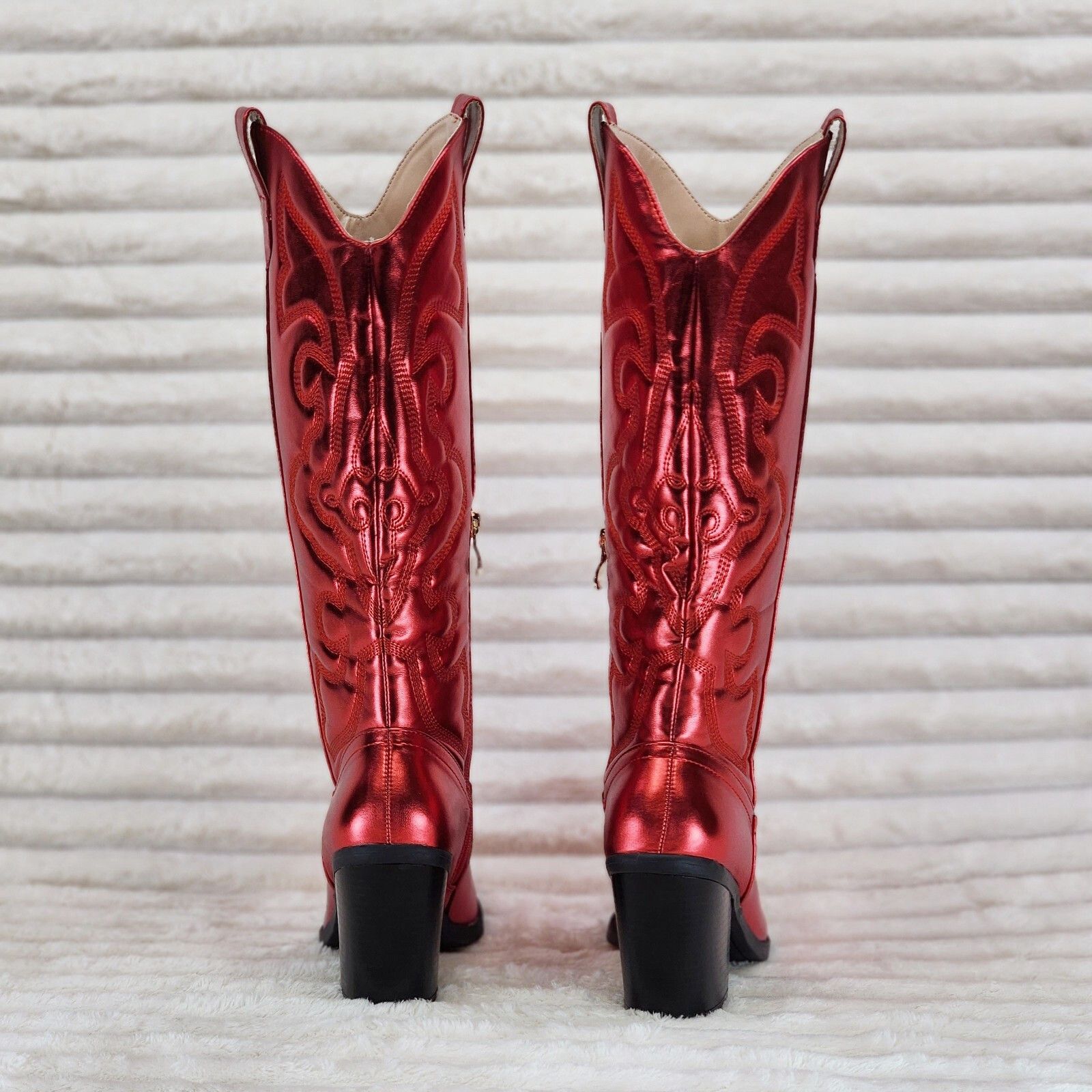 Other Electric Cowboy Brush Metallic Matte Western Knee High Cowgi Size US 7 / IT 37 - 7 Thumbnail