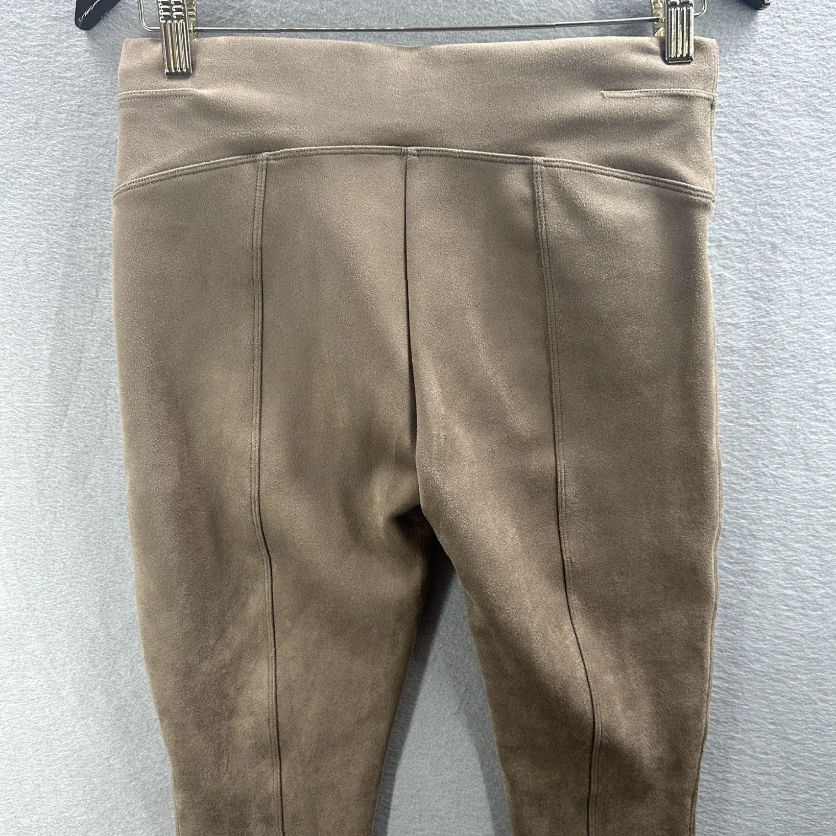 Spanx SPANX Faux Suede Leggings Womens Petite M Camel Beige Velvet Shaping High Rise Slimming Made in USA Womens Petite M Beige Velvet Leggings Size 32" / US 10 / IT 46 - 4 Thumbnail