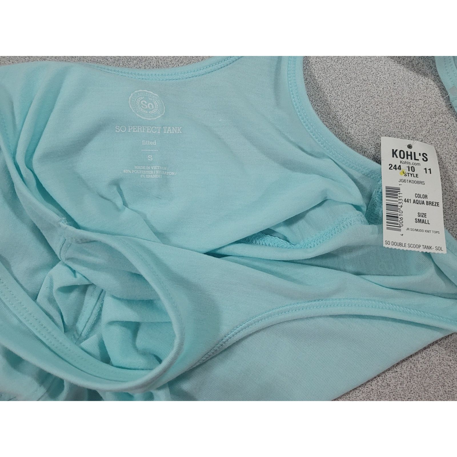 Other SO Teal Marled Scoop Neck So Perfect Tank Top Small NWT Size S / US 4 / IT 40 - 3 Thumbnail