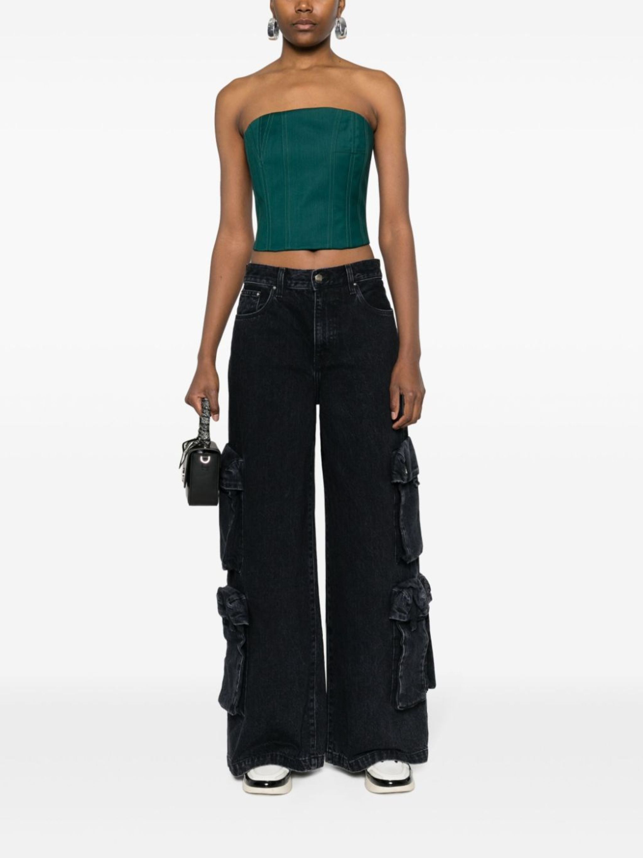 Amiri o1y0425 Crop Top in Green Size S / US 4 / IT 40 - 2 Thumbnail