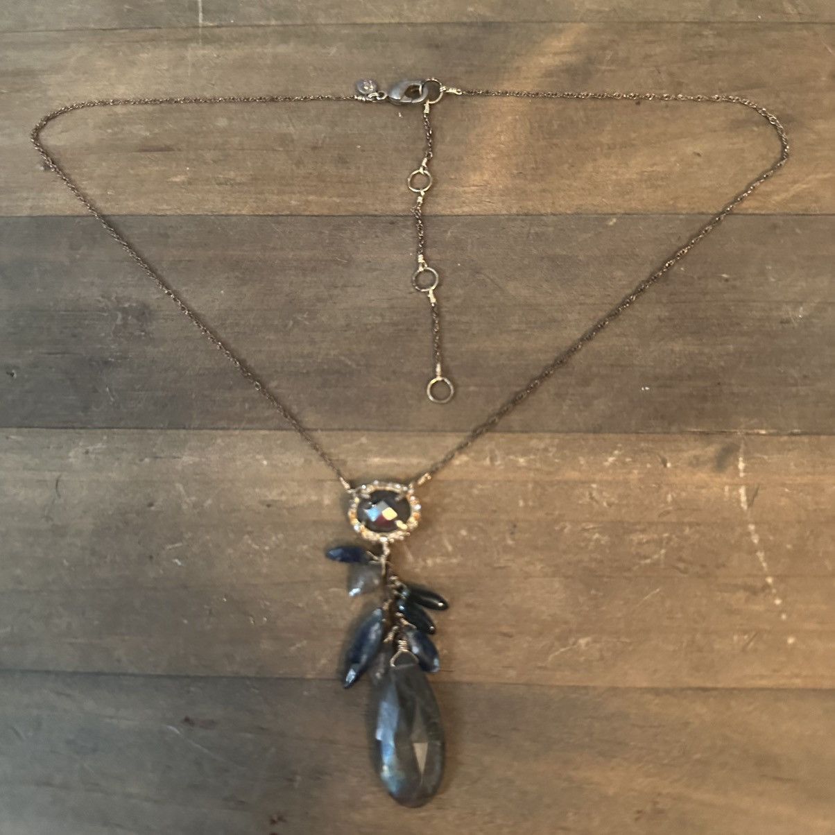 Alexis Bittar Alexis Bittar Swarovski and Labradorite cluster drop necklac Size ONE SIZE - 3 Thumbnail