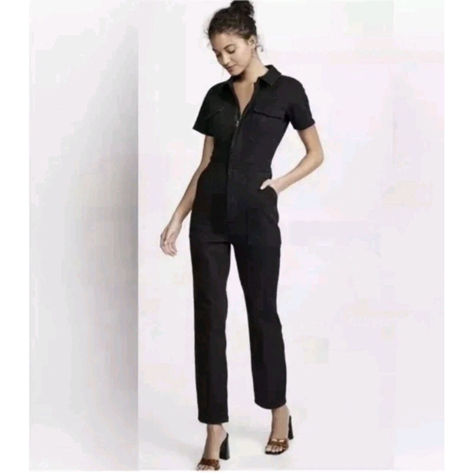 Good American Good American The Fit For Success Stretch-Denim Jumpsuit 0 Size 26" / US 2 / IT 38 - 2 Thumbnail