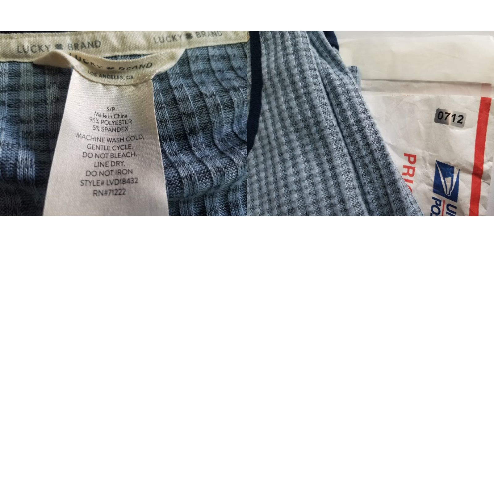 Lucky Brand Lucky Brand Pajama Top Women Small Long Sleeve Blue - Vintage No, Size S, Fair Isle Pattern, Polyester, Regular, Machine Washable Size S / US 4 / IT 40 - 8 Thumbnail