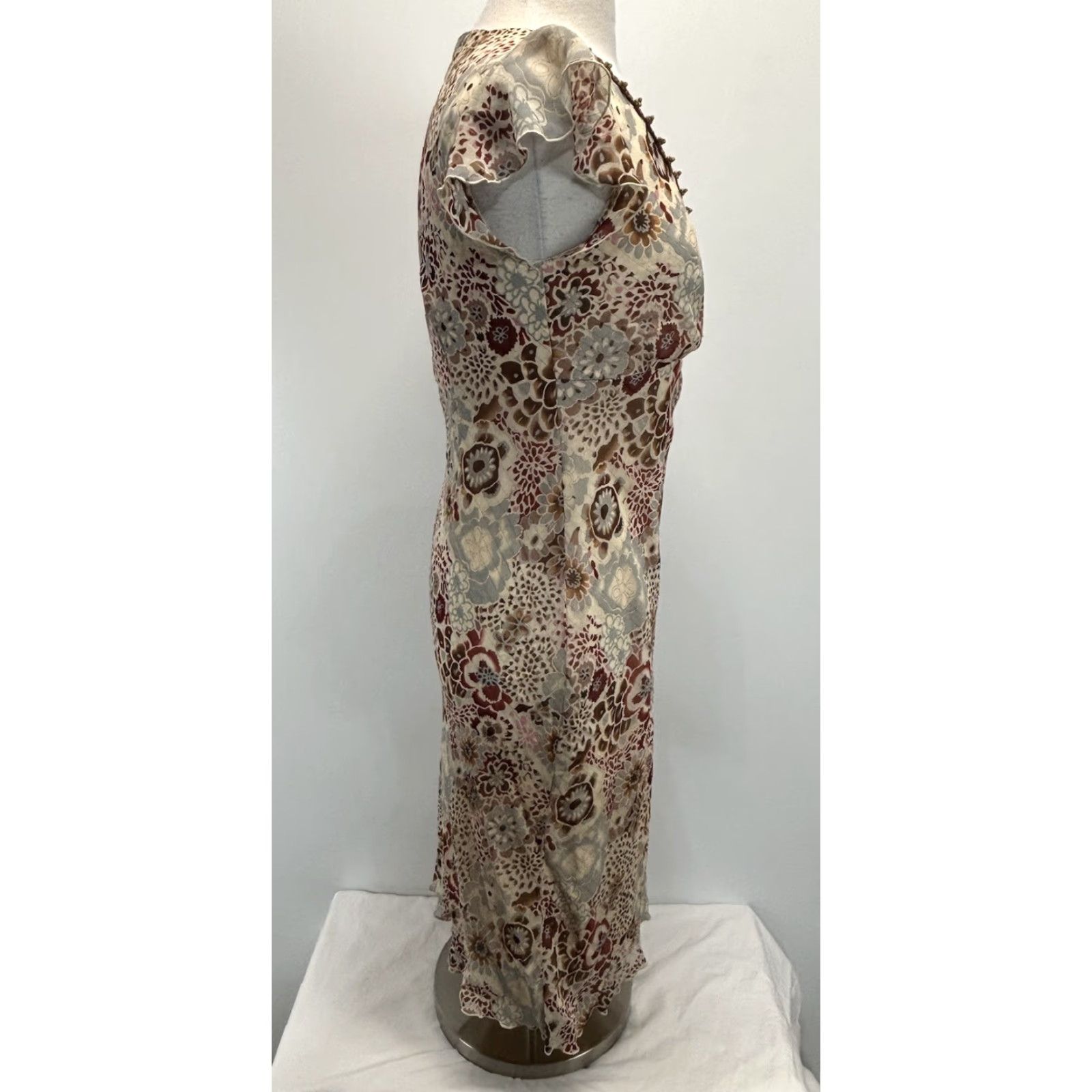 Vintage Vtg Believe Floral Midi Dress Sz 8 Women’s Crochet Trim Forest Fairy Y2K Size M / US 6-8 / IT 42-44 - 4 Thumbnail