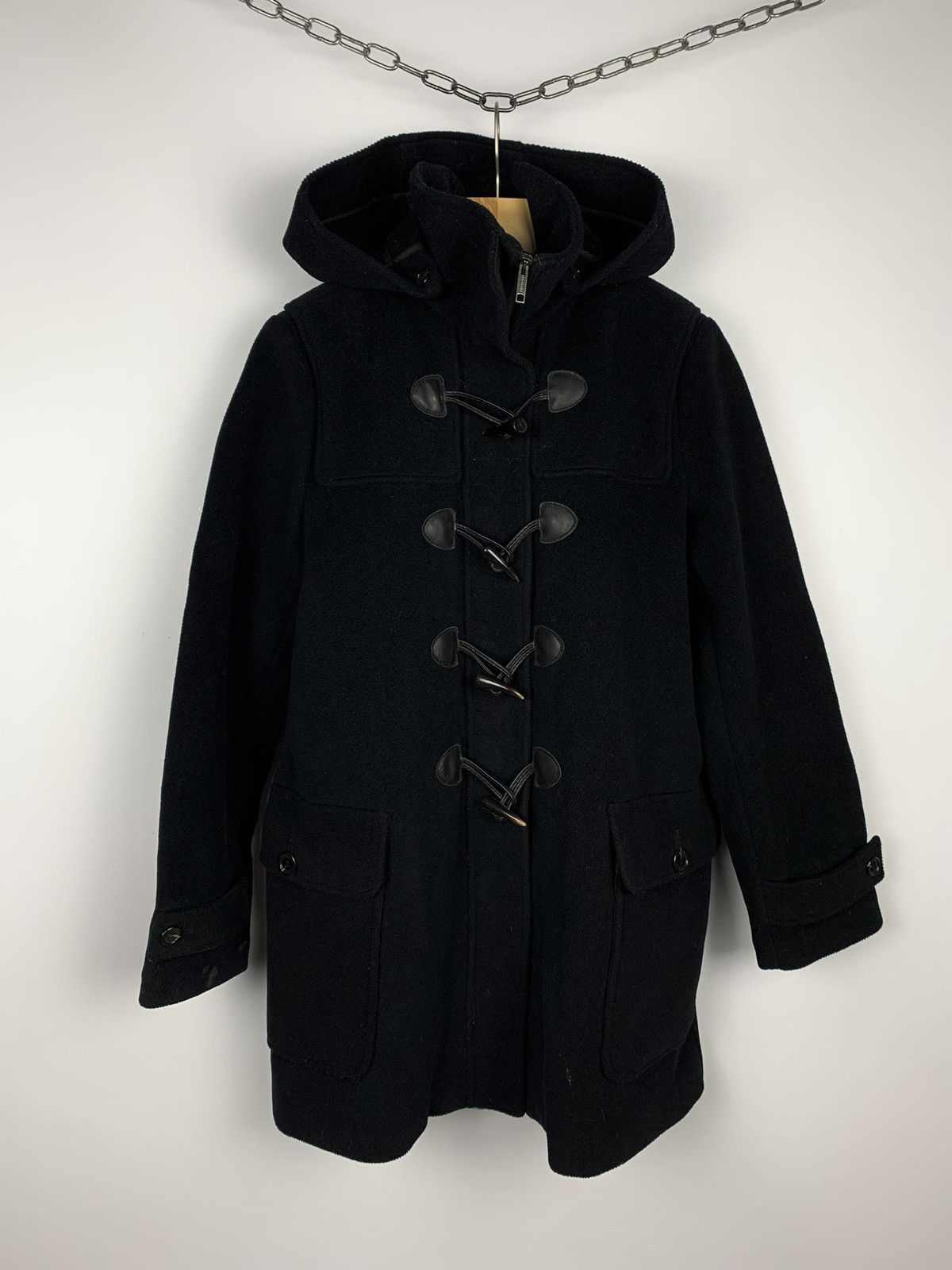 Burberry Burberry London Duffle Coat Wool Sz IT 46 Black Hooded 90’s Size L / US 10 / IT 46 - 1 Thumbnail