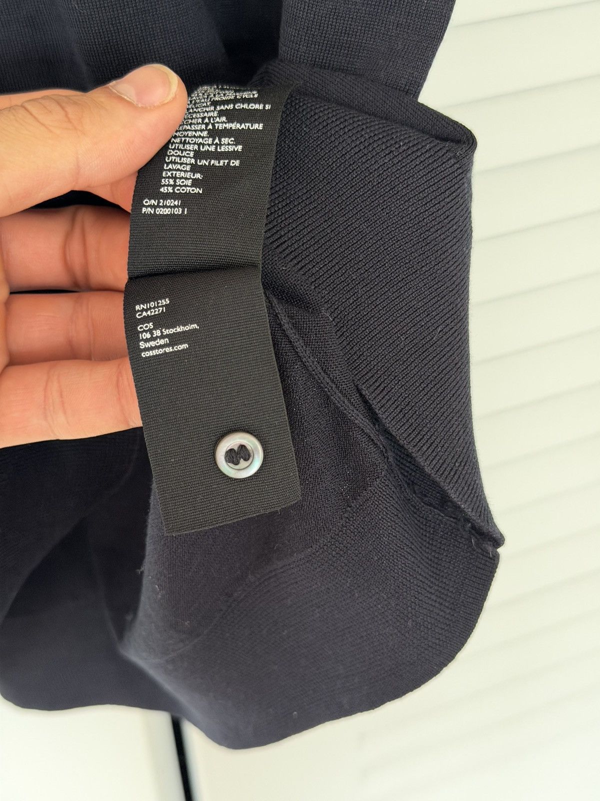 Cos COS Navy Cotton Knit Polo Shirt Size US M / EU 48-50 / 2 - 5 Thumbnail