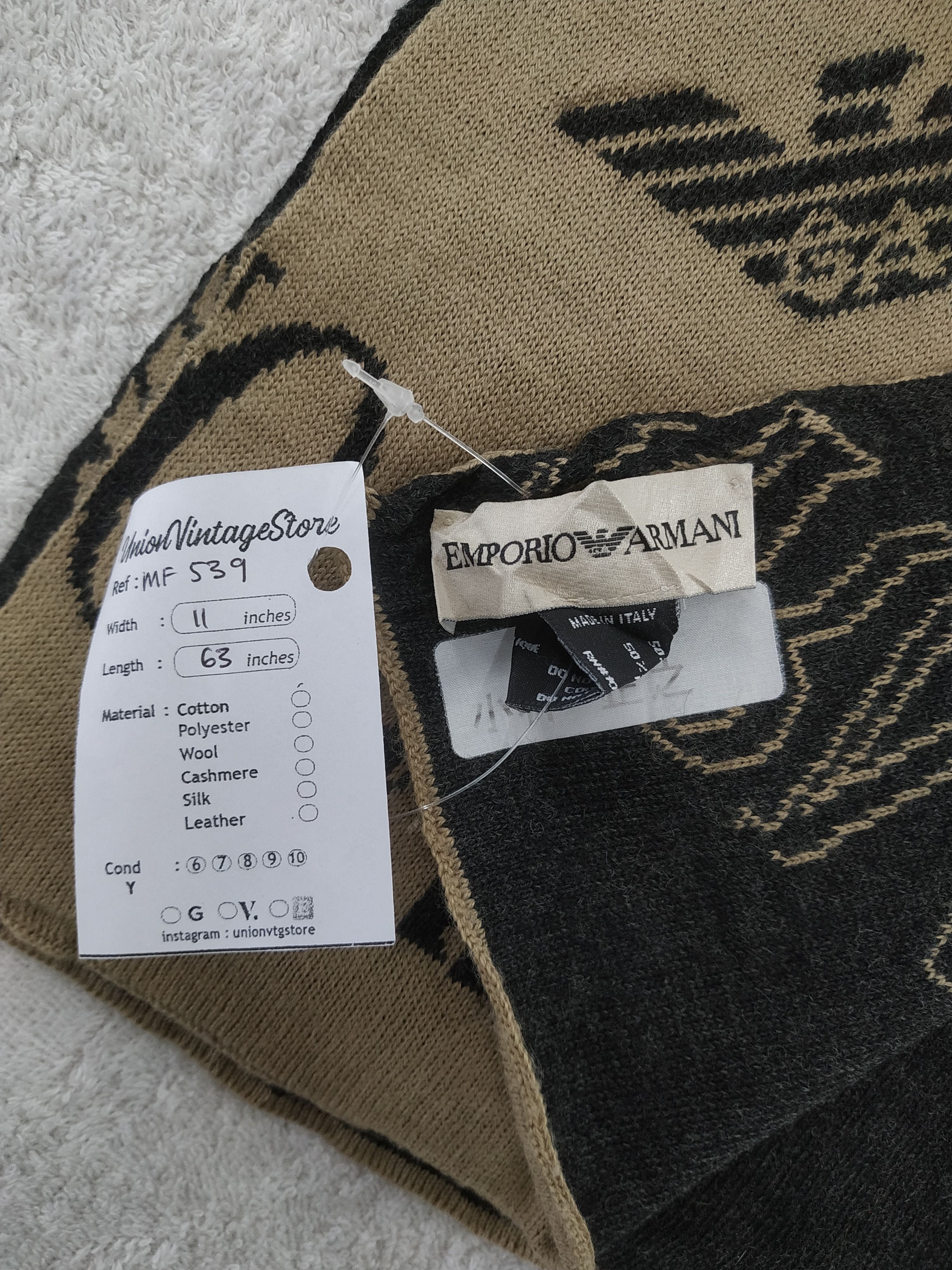 Emporio Armani Vintage Emporio Armani Scarf/Muffler/Neckwear MF539 Size ONE SIZE - 4 Thumbnail