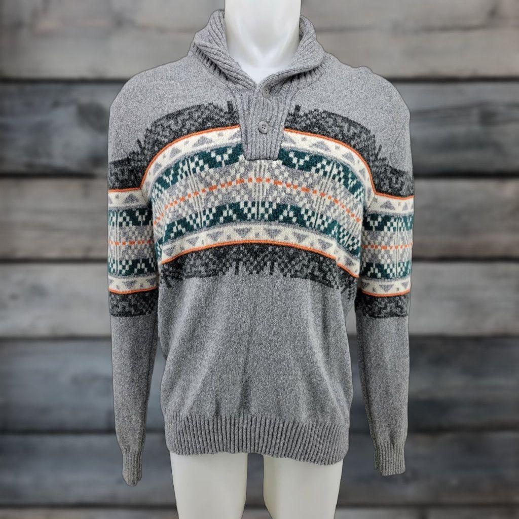 American Eagle Outfitters American Eagle Outfitters Pullover Sweater Mens Size LRG NWT 1/4 Button Gray Cotton Blend Collared 1/4 Zip MENS Size US L / EU 52-54 / 3 - 1 Thumbnail