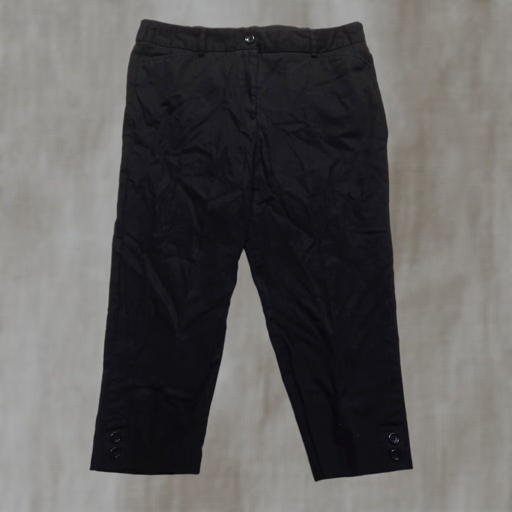 Vintage VINTAGE Laura Scott Capri Pants Women's Size 14 Black Cotton Spandex Solid 90s Size 36" / US 14 / IT 50 - 1 Thumbnail