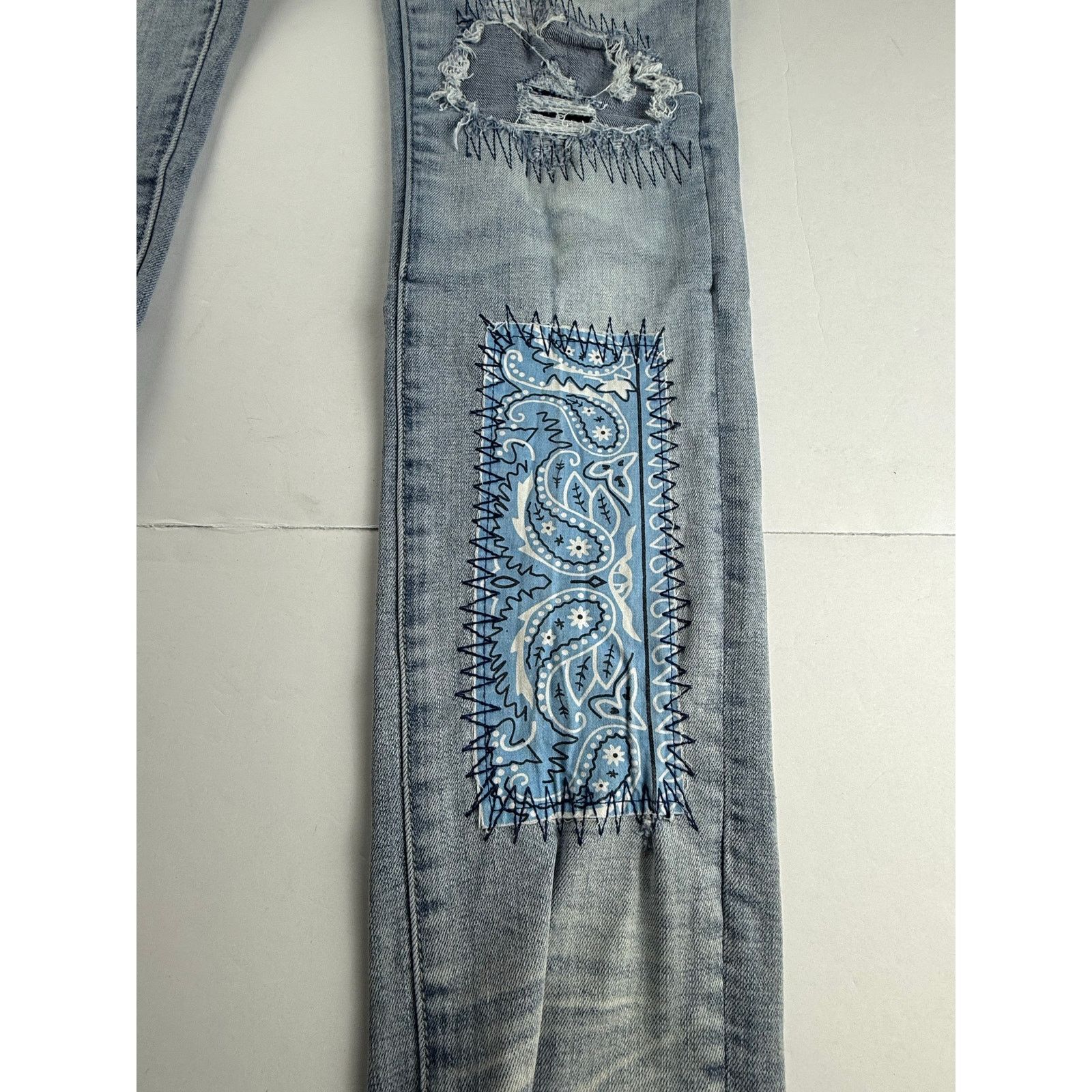 SERENEDE Serenede Patchwork Denim Jeans - 34x32 - Excellent! Size US 34 / EU 50 - 11 Thumbnail