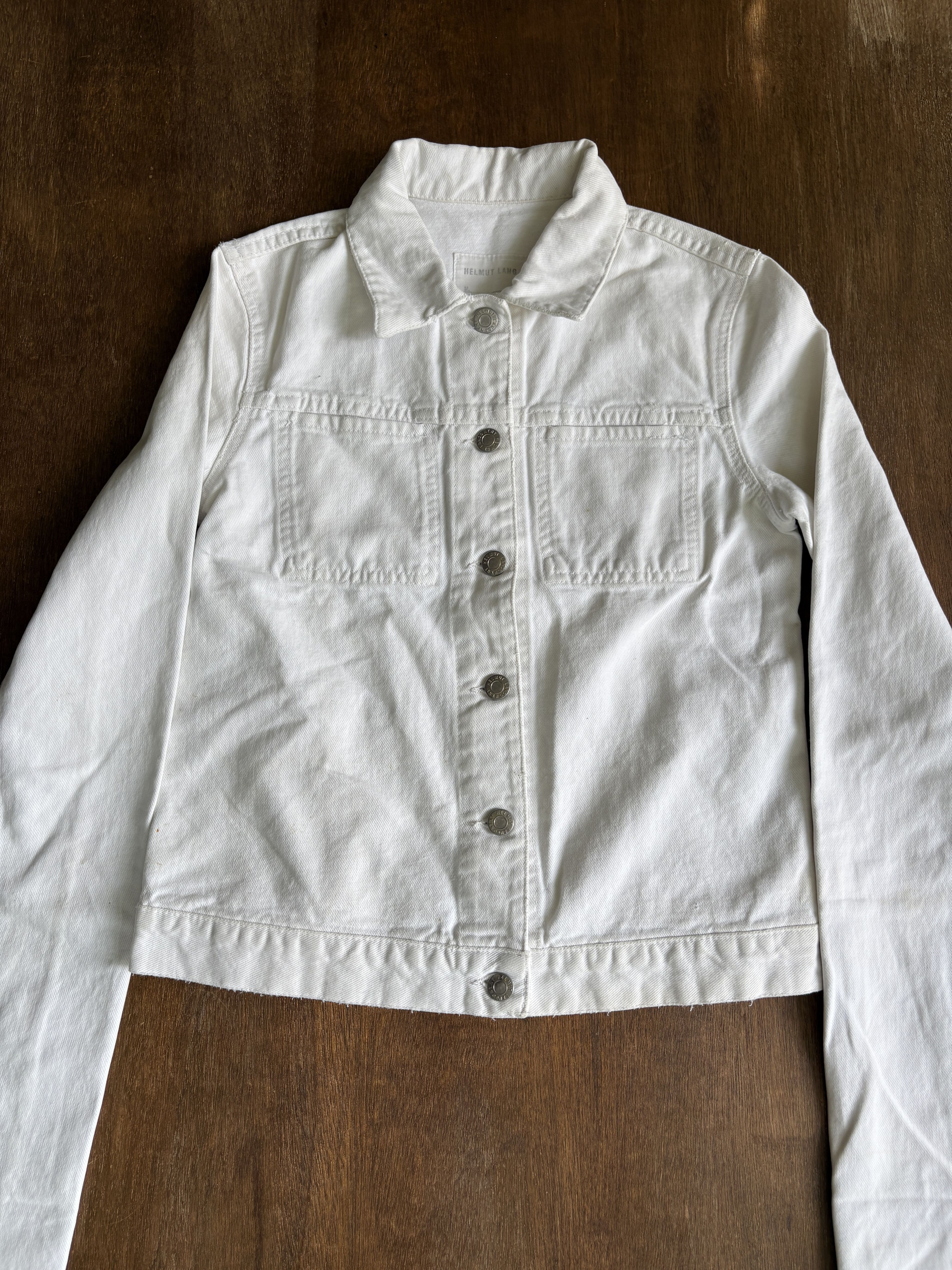 Helmut Lang HELMUT LANG Vintage White Denim Jacket Size US S / EU 44-46 / 1 - 3 Thumbnail